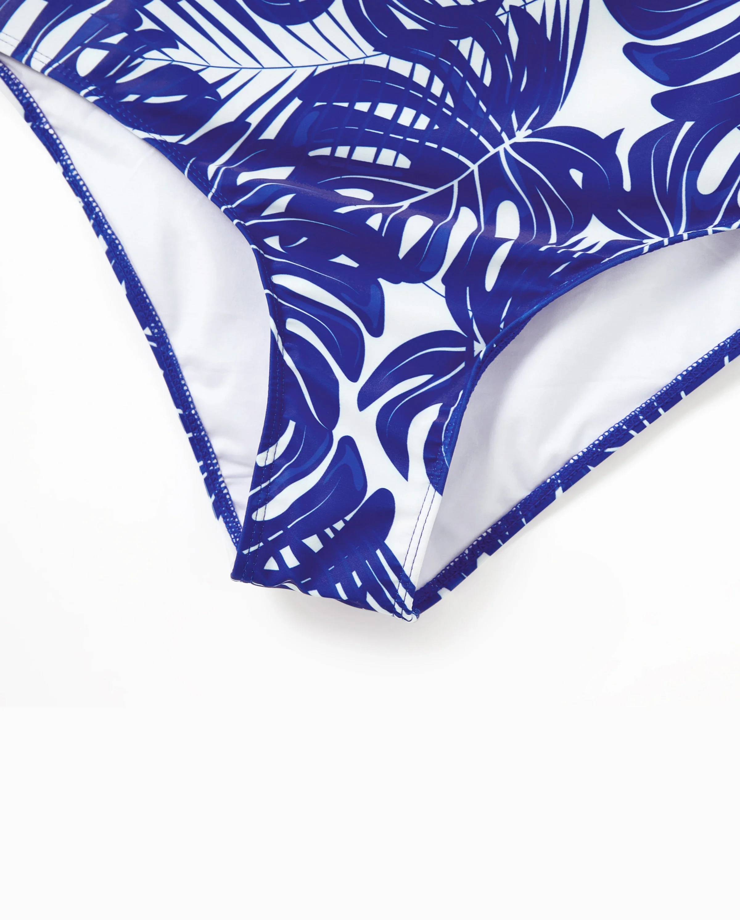 Mommy & me Tropical Leaf Print Hollow-out Crisscross Straps One-piece Swimsuit Blue - Image 6