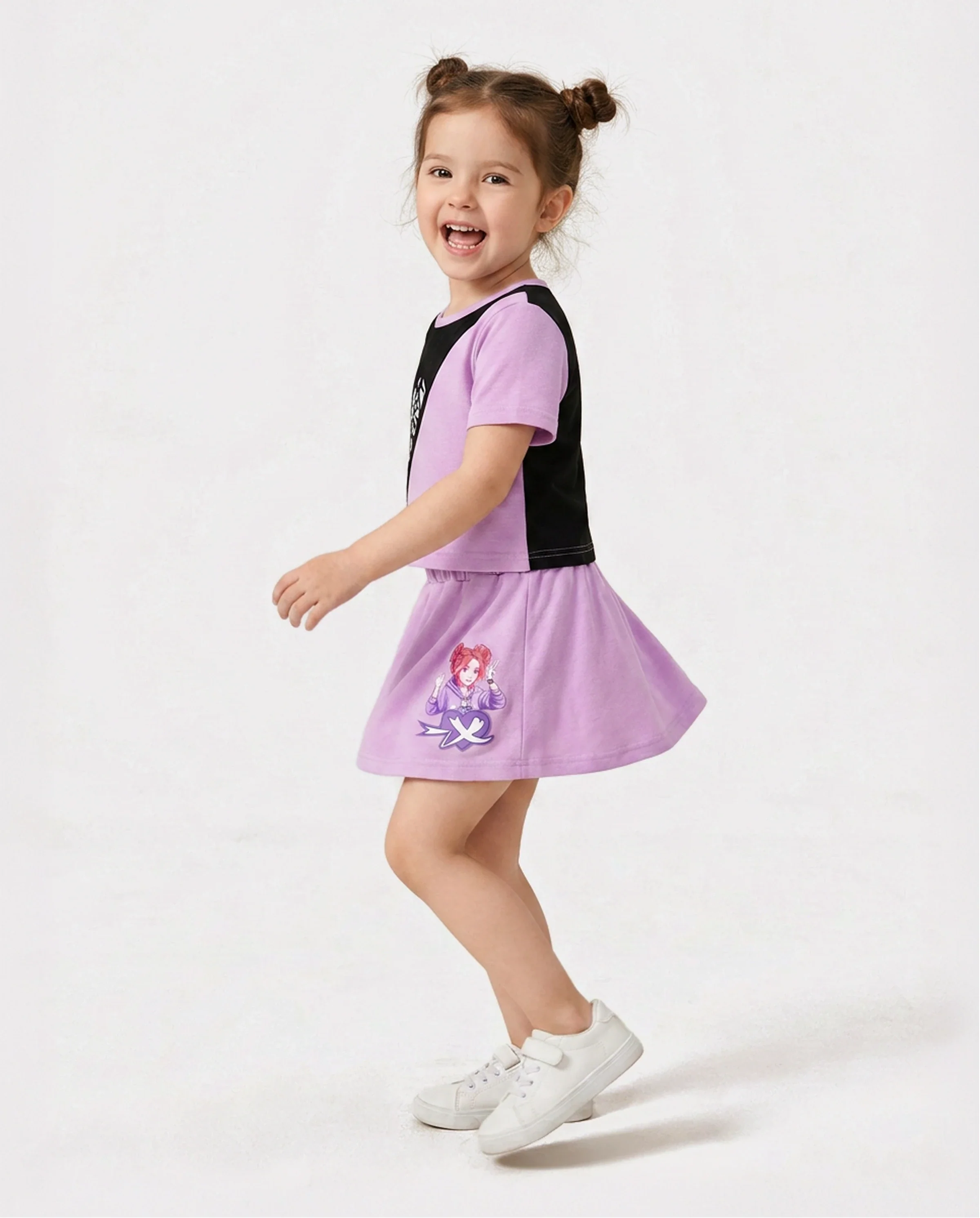 NEON Pop Toddler Girl Skort Set Purple - Image 3