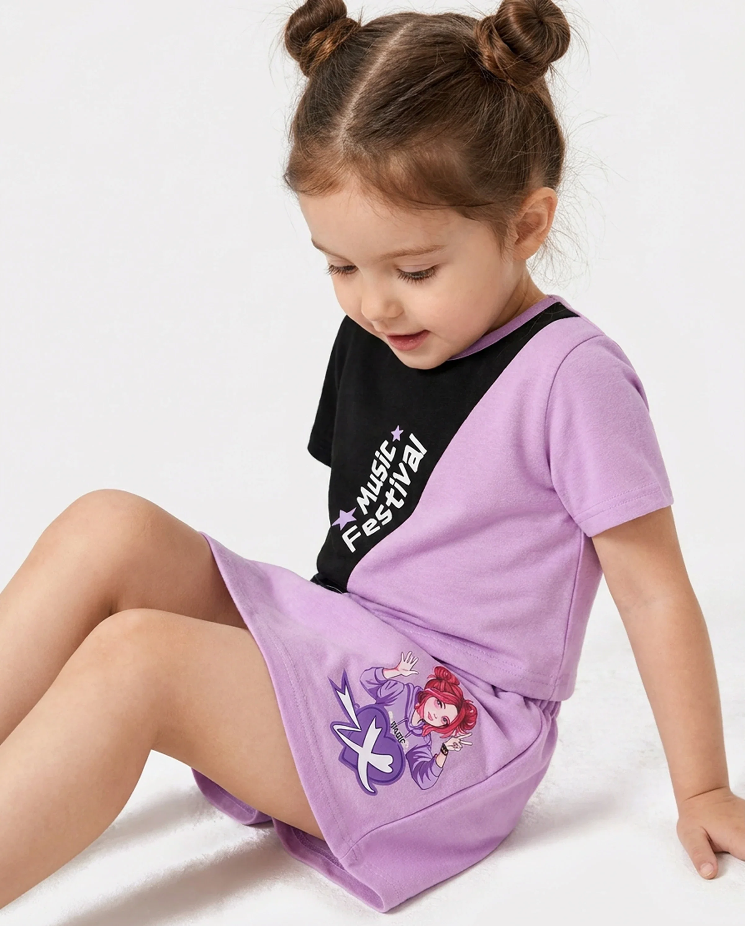 NEON Pop Toddler Girl Skort Set Purple - Image 4