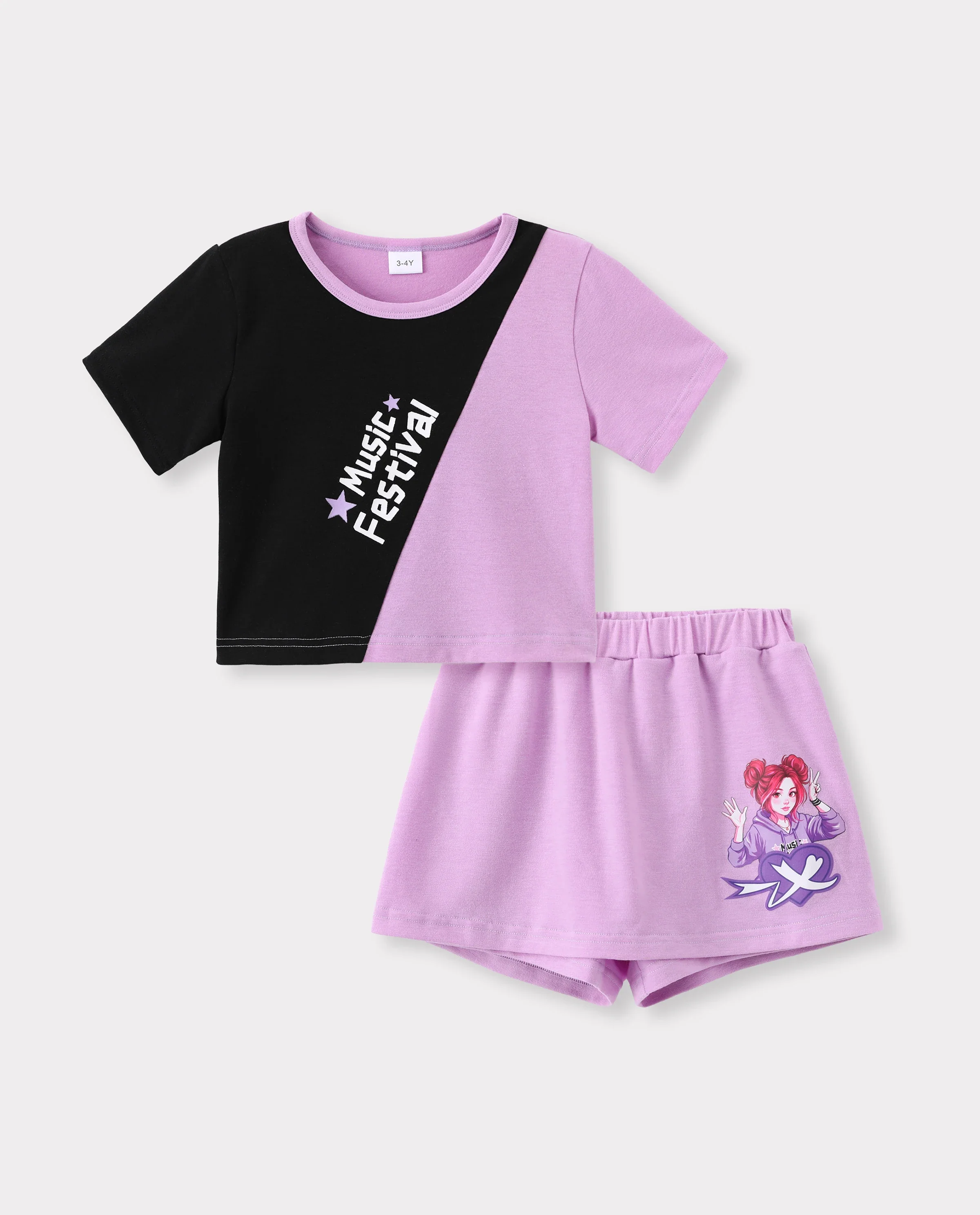 NEON Pop Toddler Girl Skort Set Purple - Image 8