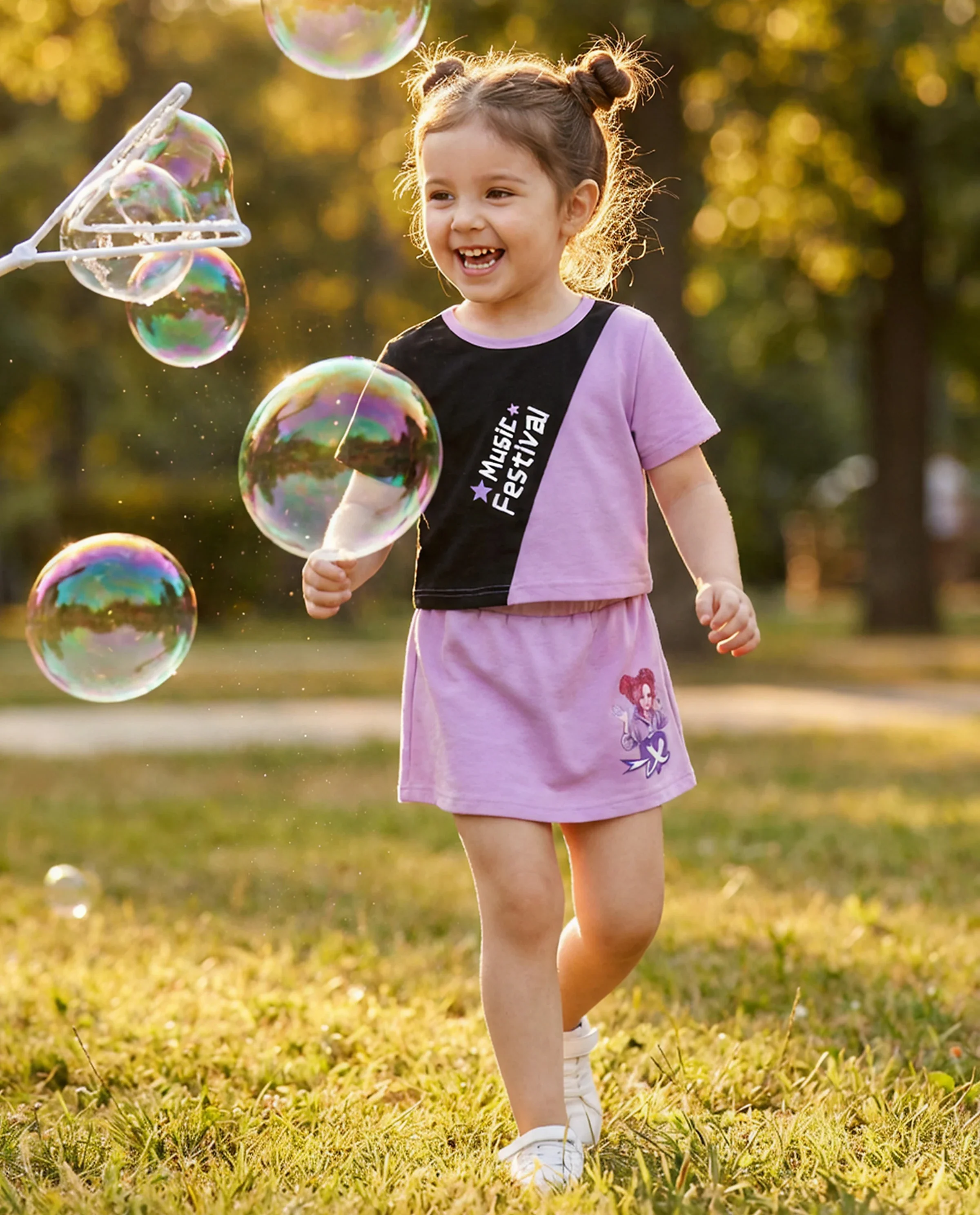 NEON Pop Toddler Girl Skort Set Purple - Image 9