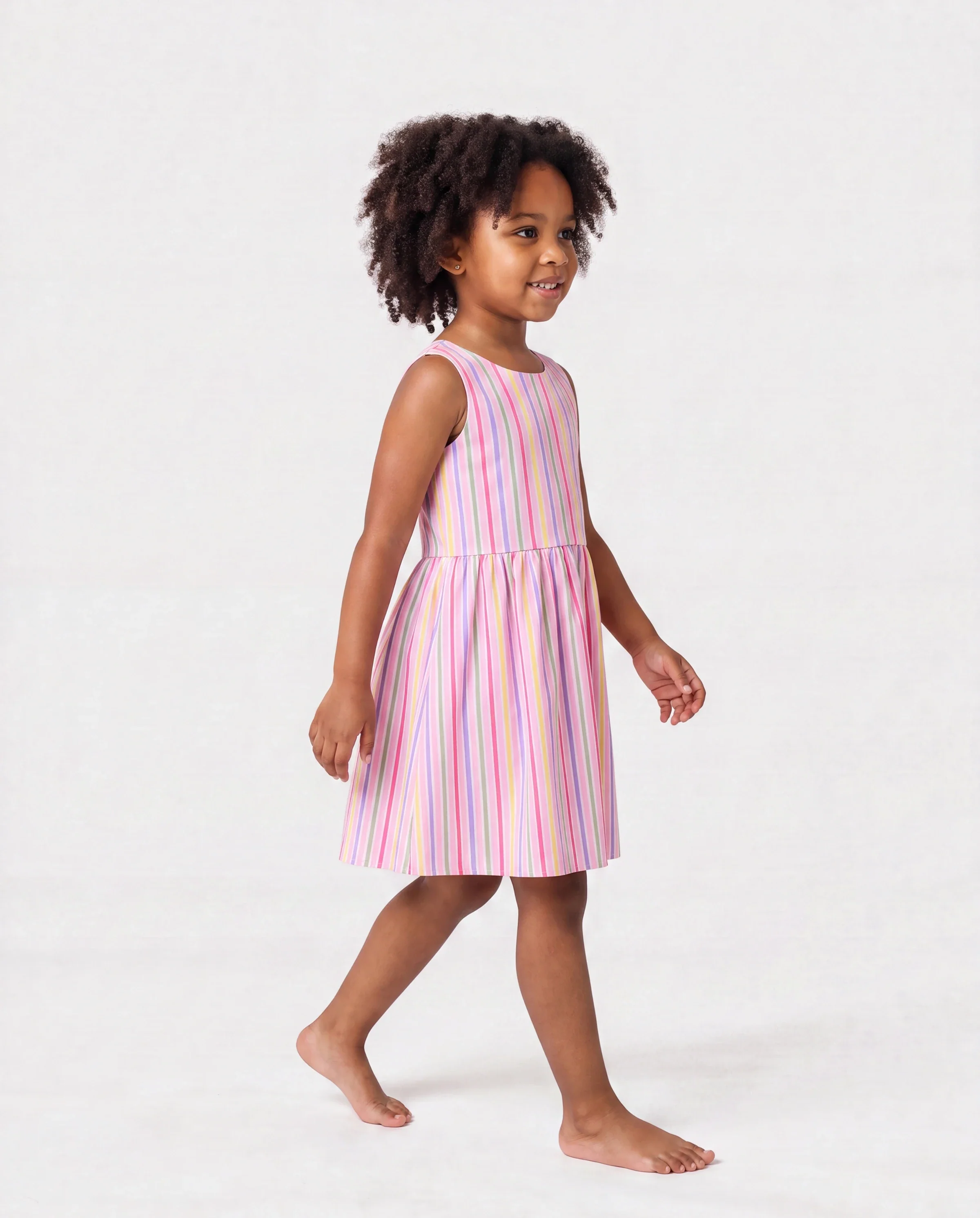 Ocean Vibes Toddler Girl Crossback Dress Pink - Image 3