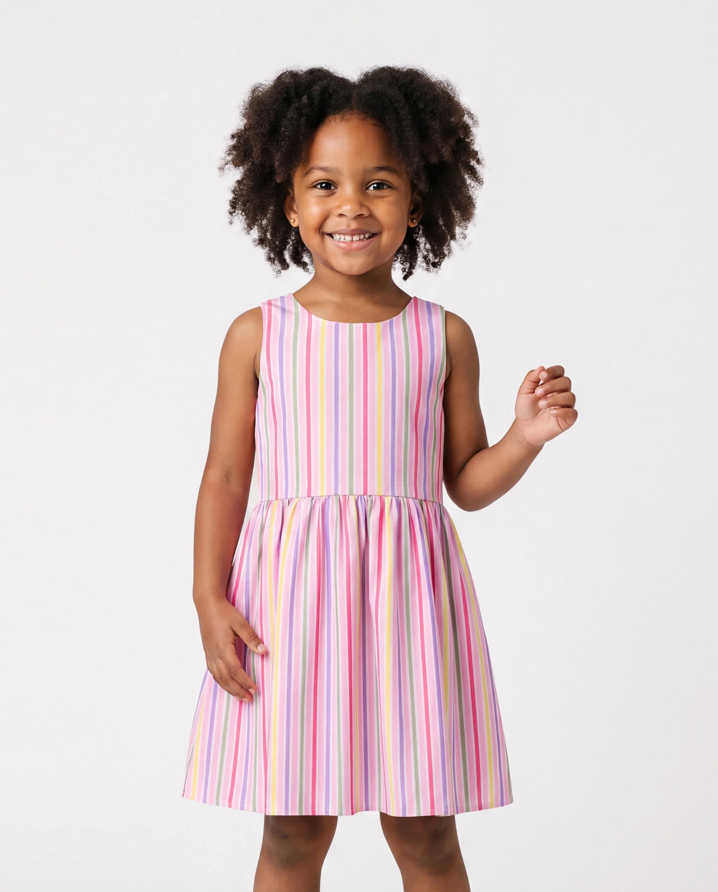 Ocean Vibes Toddler Girl Crossback Dress Pink - Image 4