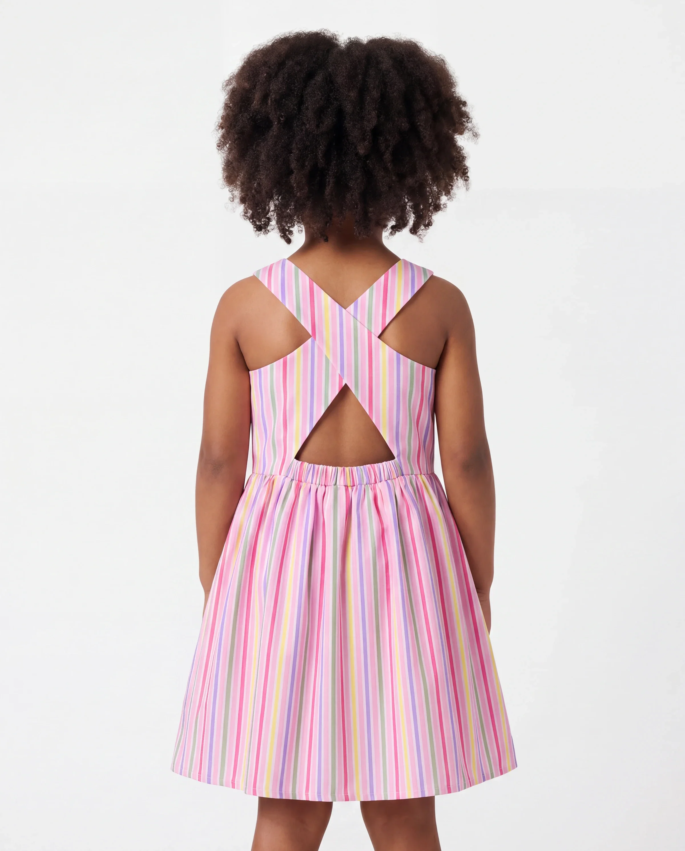 Ocean Vibes Toddler Girl Crossback Dress Pink - Image 8
