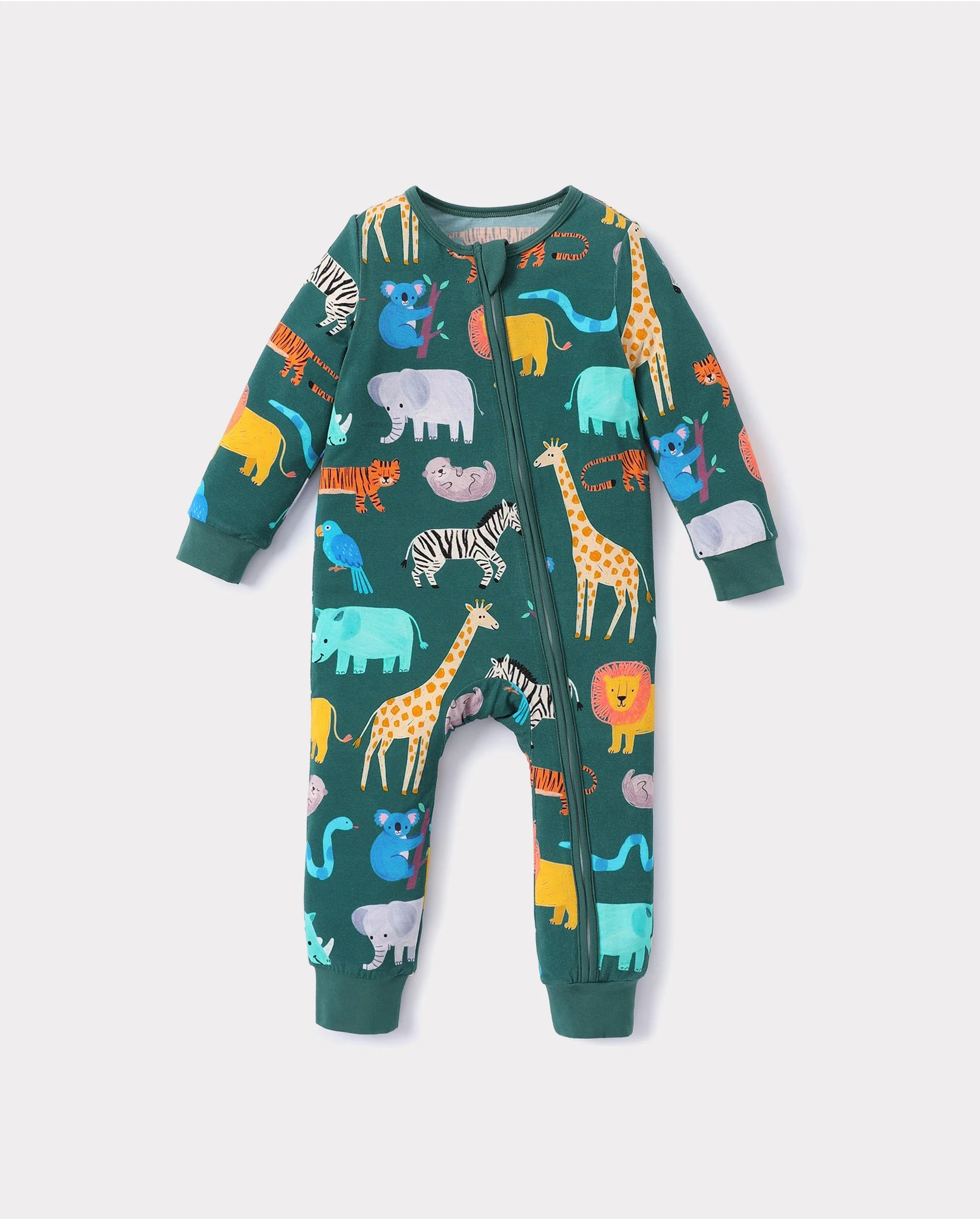 Little Explorers Bamboo Zip-Up Baby Pajamas - Image 5