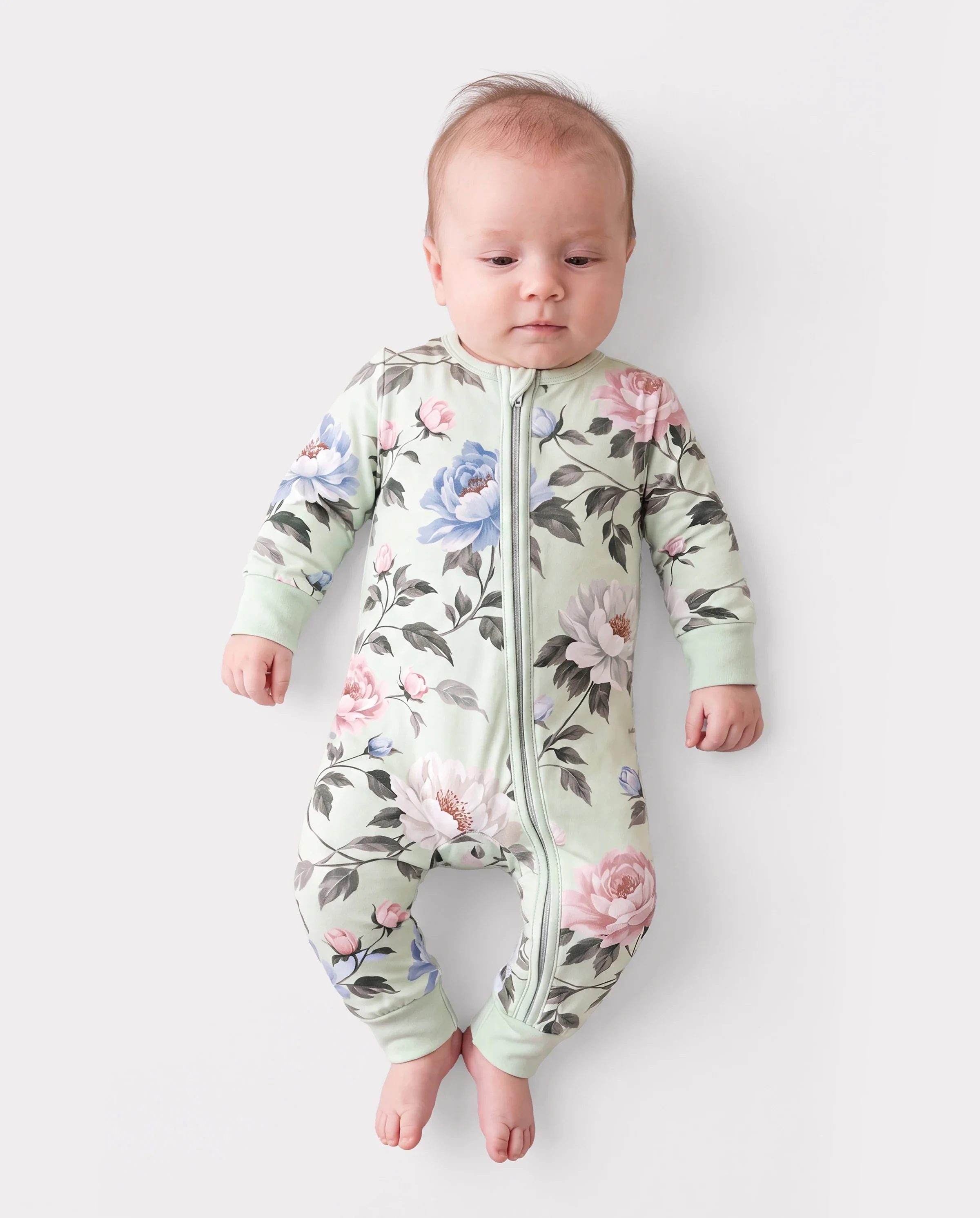 Bloom & Blossoms Bamboo Zip-Up Baby Pajamas