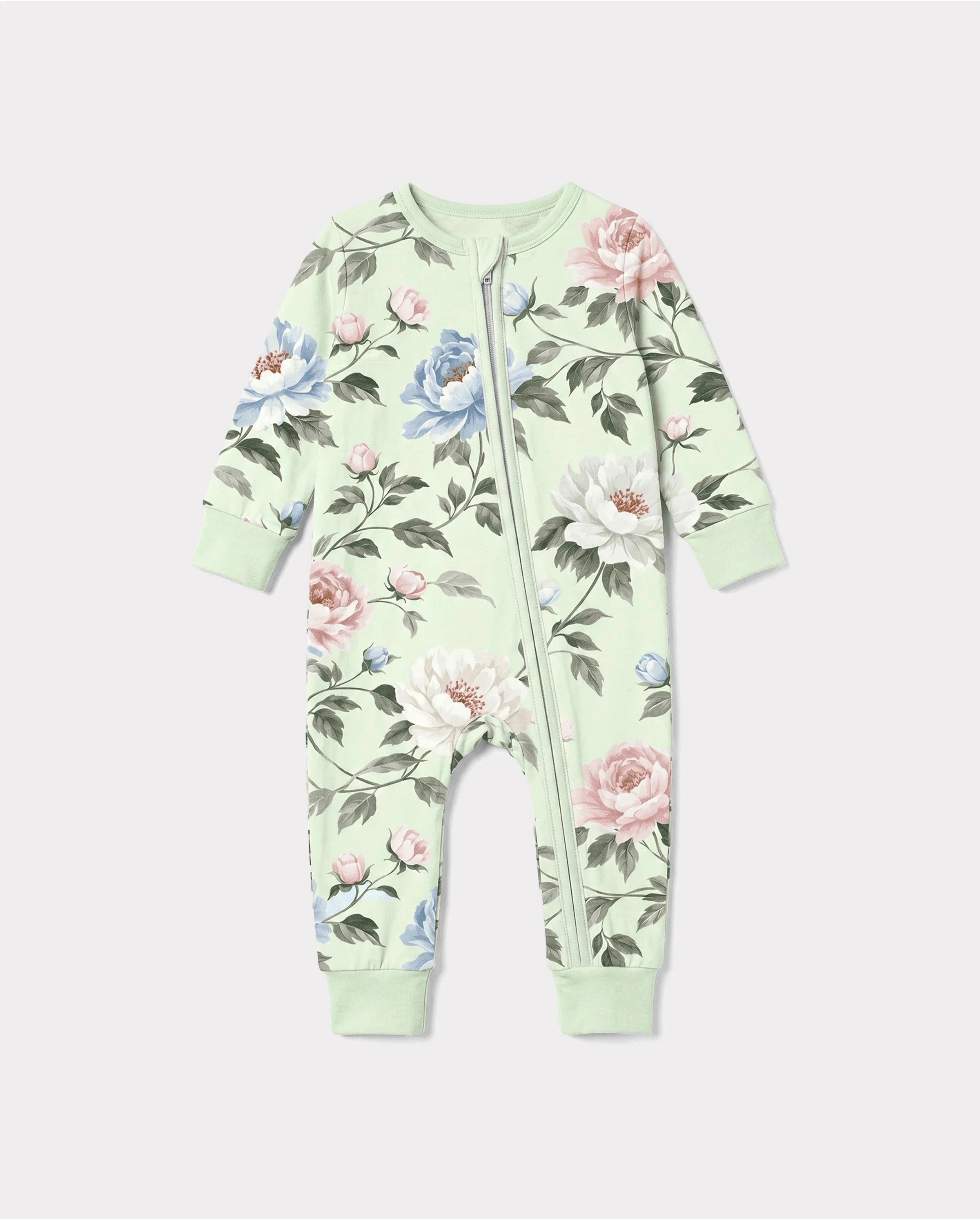 Bloom & Blossoms Bamboo Zip-Up Baby Pajamas - Image 5