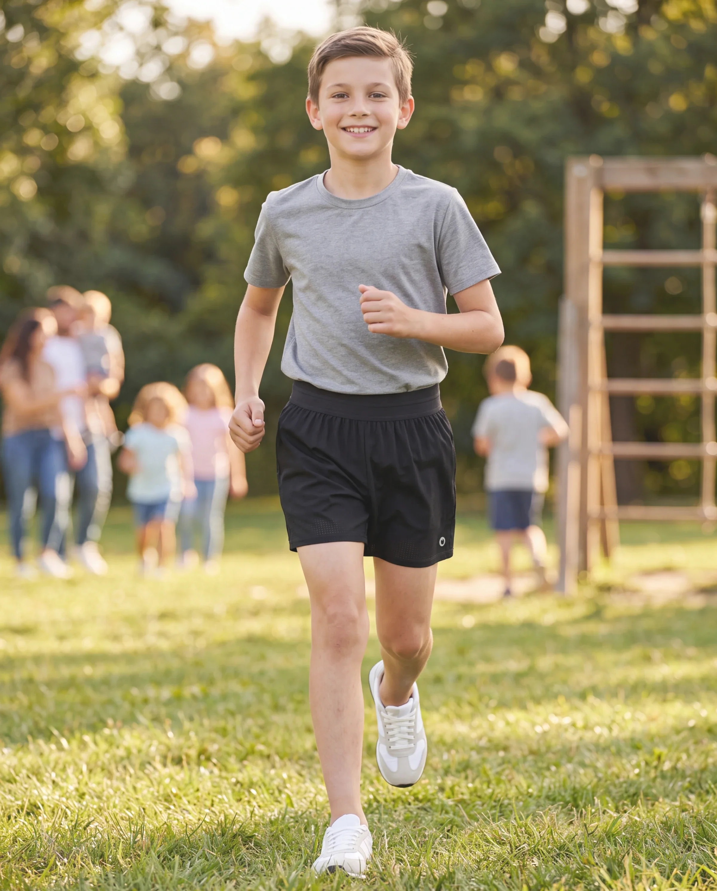PatPat Lightflow Activewear Kid Boy athletic ultra light quick dry shorts Black - Image 6