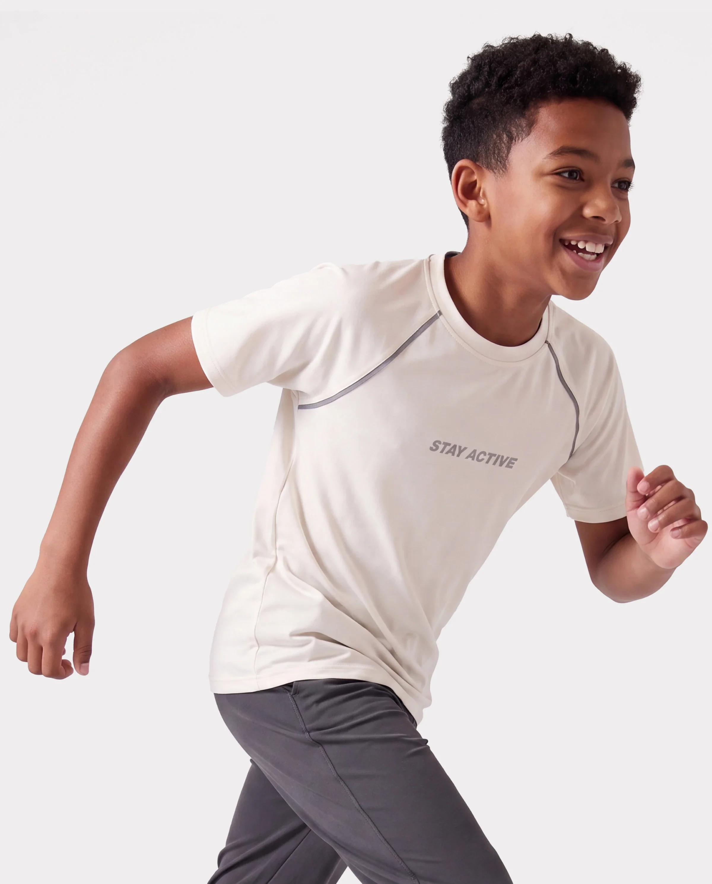 PatPat Lightflow Activewear Kid Boy Athletic Ultra Lightweight & Quick Dry Short Sleeve T-Shirt Apricot - Image 3