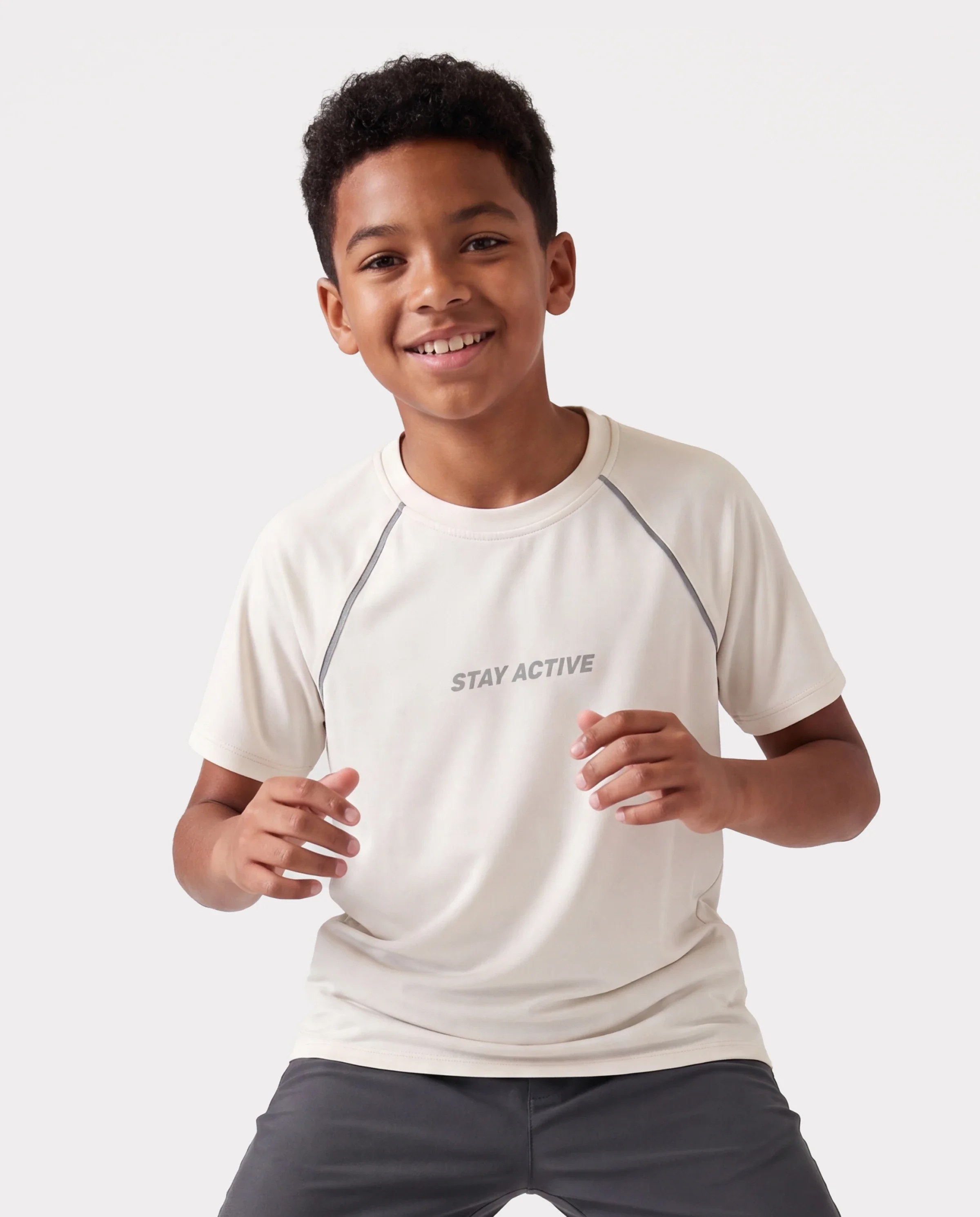 PatPat Lightflow Activewear Kid Boy Athletic Ultra Lightweight & Quick Dry Short Sleeve T-Shirt Apricot - Image 4