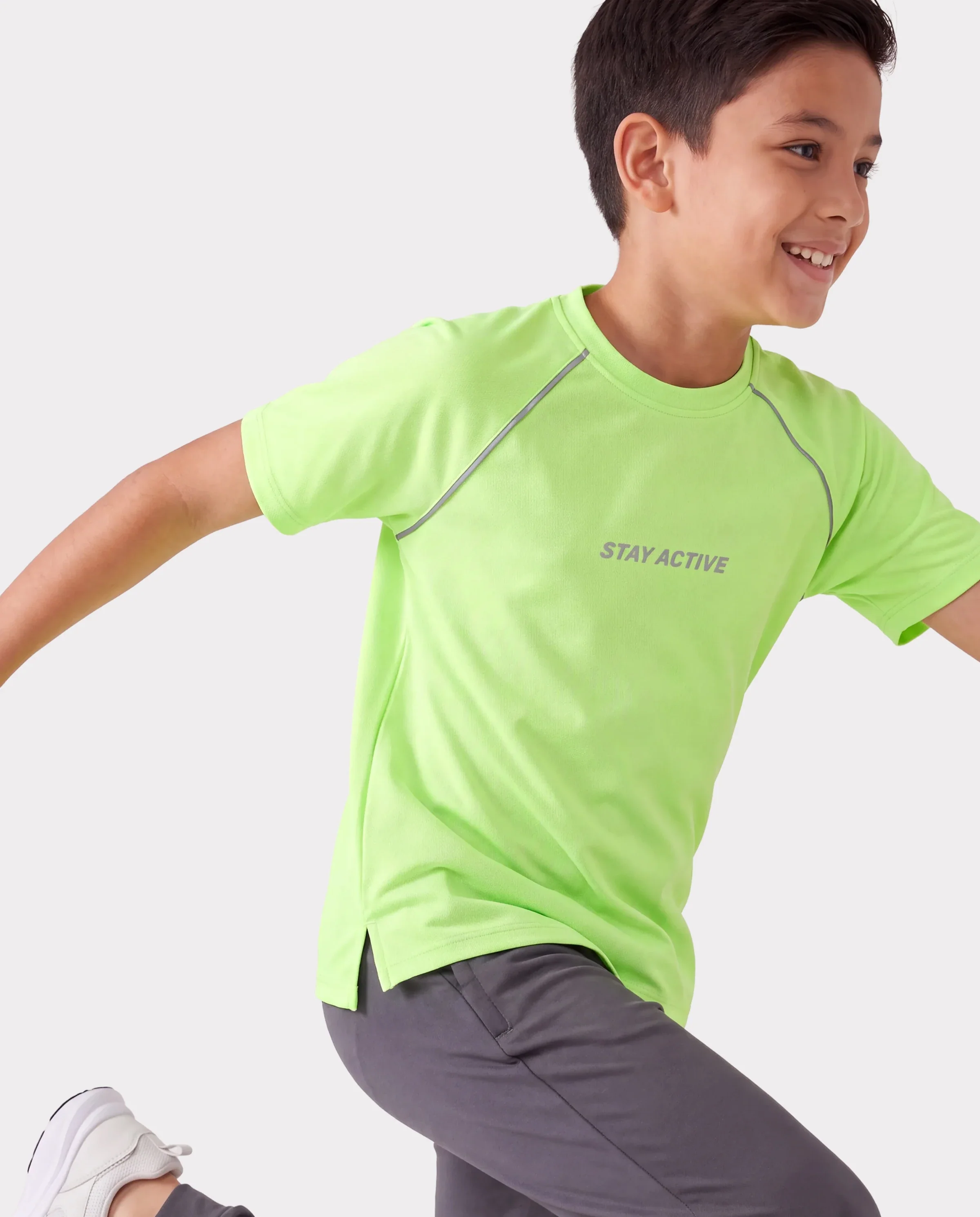 PatPat Lightflow Activewear Kid Boy Athletic Ultra Lightweight & Quick Dry Short Sleeve T-Shirt Green - Image 3