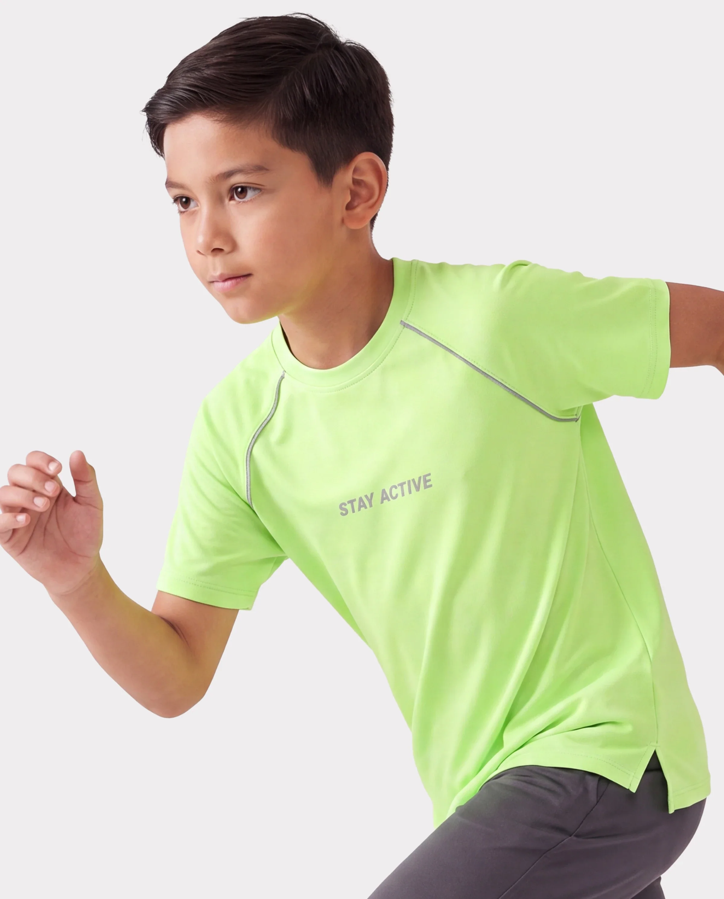 PatPat Lightflow Activewear Kid Boy Athletic Ultra Lightweight & Quick Dry Short Sleeve T-Shirt Green - Image 4