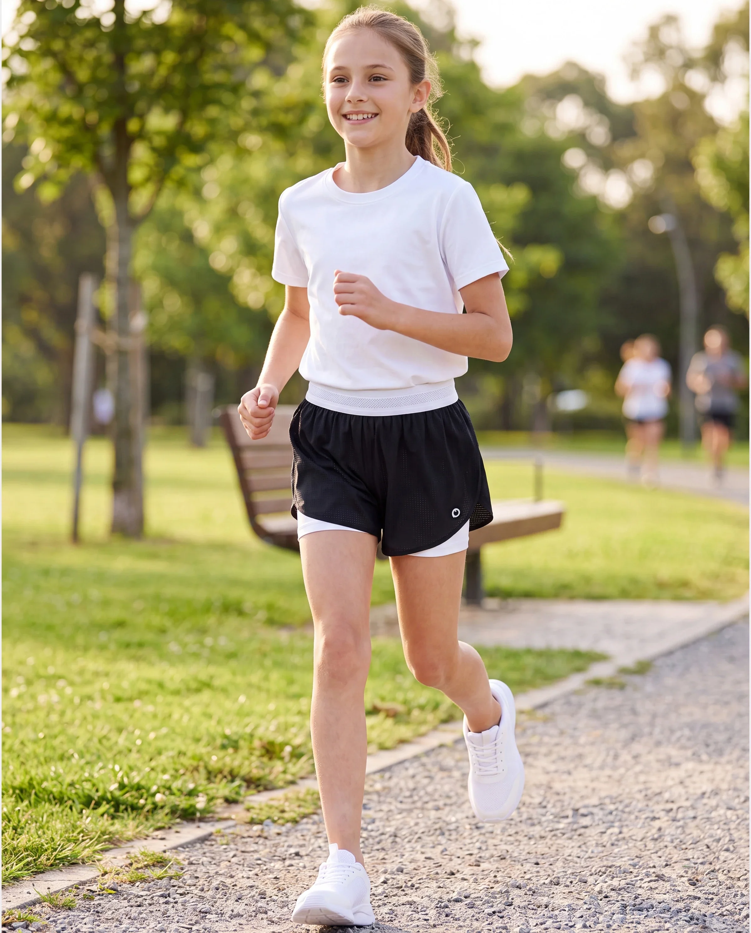 PatPat Lightflow Activewear kid girl athletic ultra light quick dry active shorts Deep Blue - Image 6