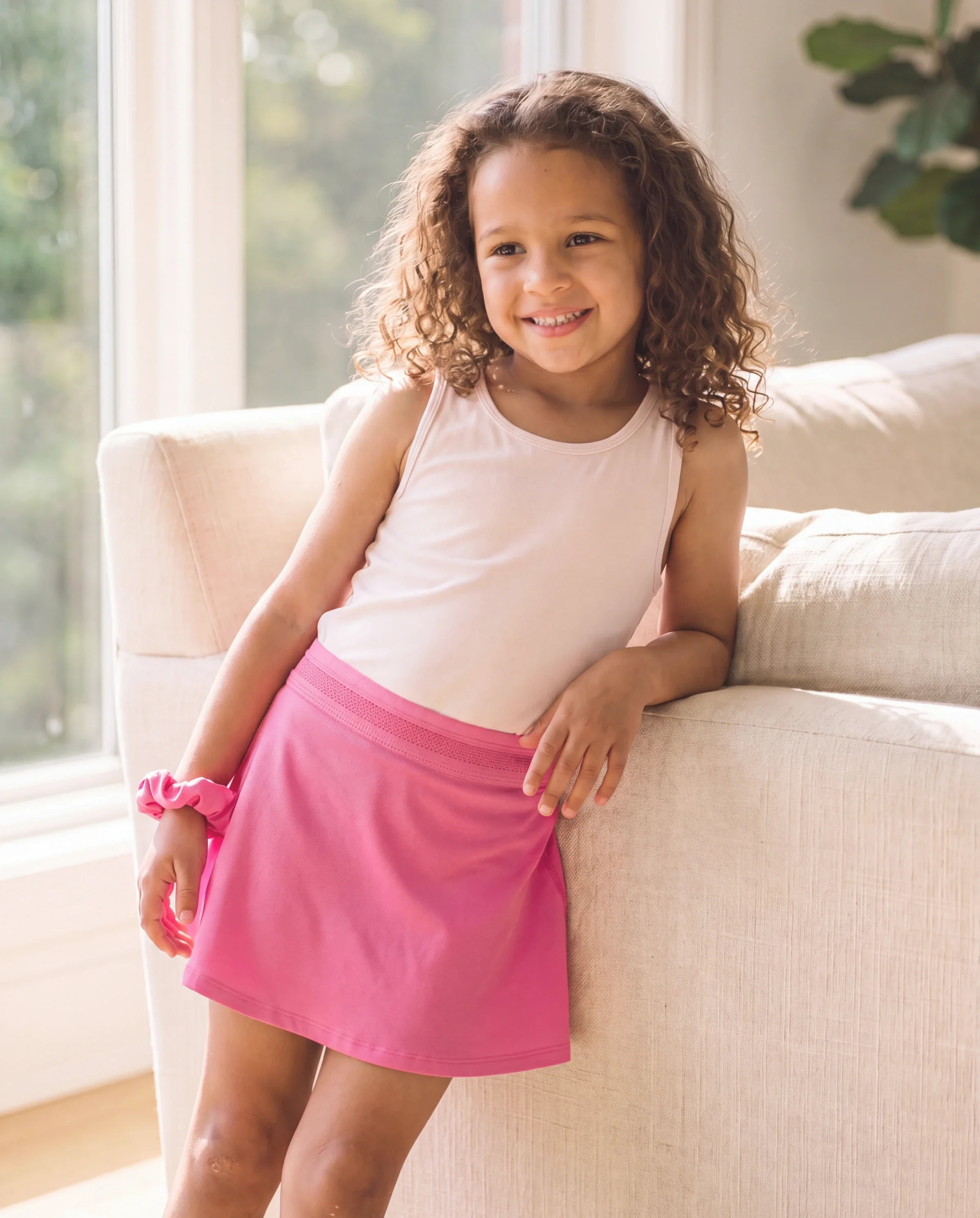 PatPat Rapidair activewear Kid Girl Athletic 2 in 1 Tennis Skort with Pocket Hot Pink - Image 7