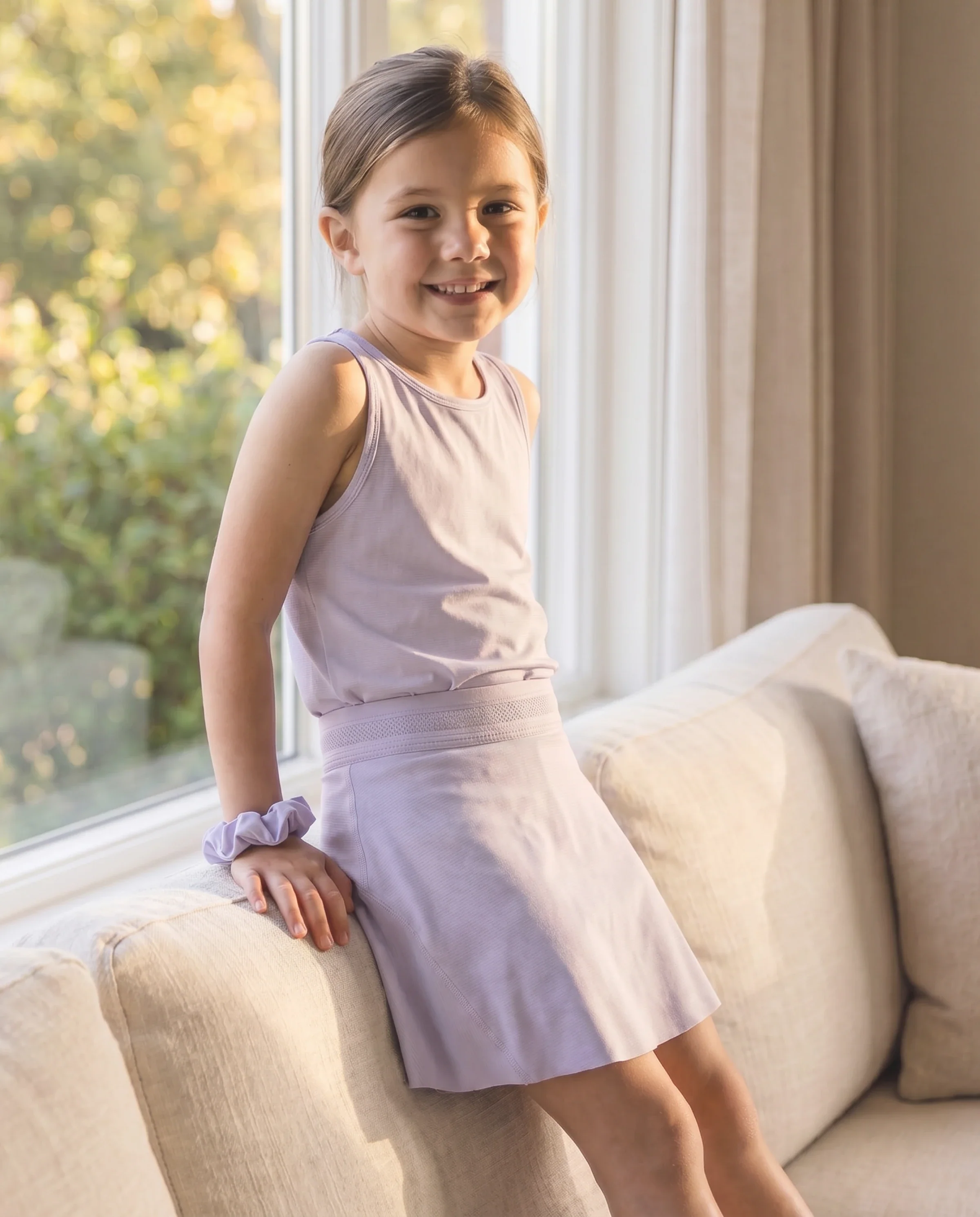 PatPat Rapidair activewear Kid Girl Athletic 2 in 1 Tennis Skort with Pocket Light Purple - Image 7