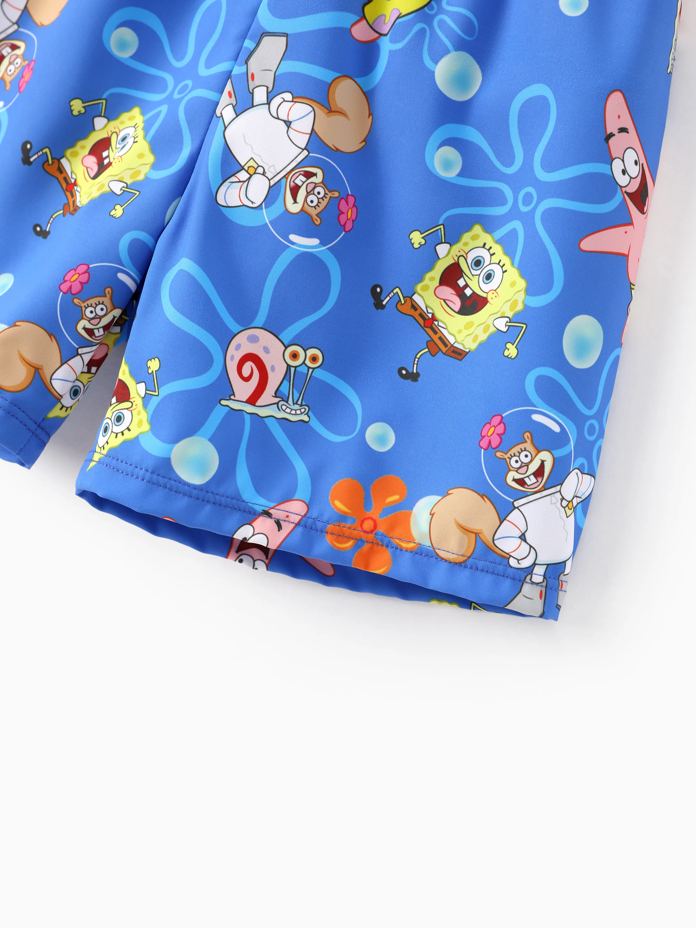 SpongeBob SquarePants Toddler/Kid Boy 2pcs UPF50+ Sea Life Print Tops and Trunks Swimsuit Blue - Image 10