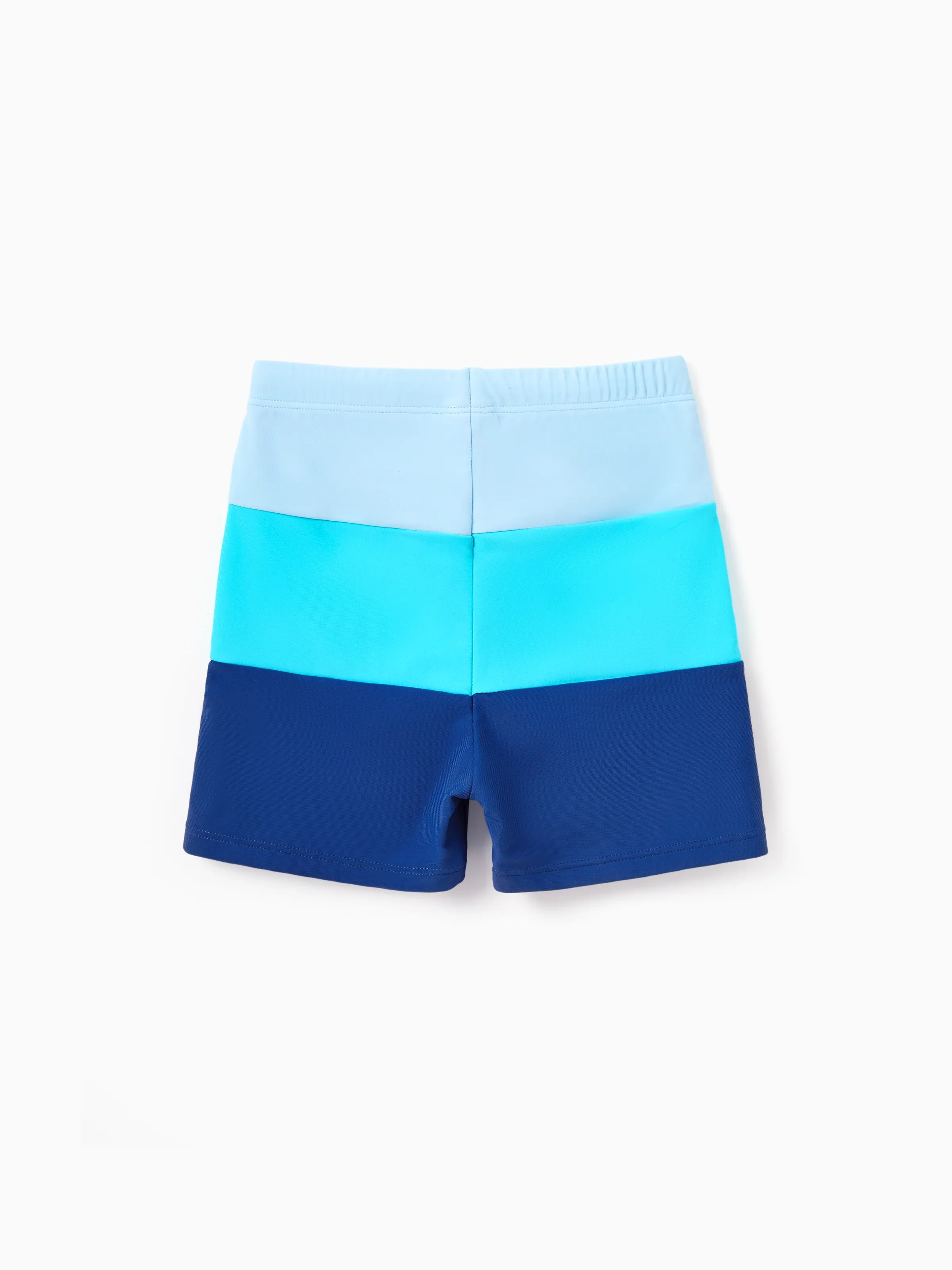 Toddler Boy Color Block Swim Trunks Set Blue - Image 3
