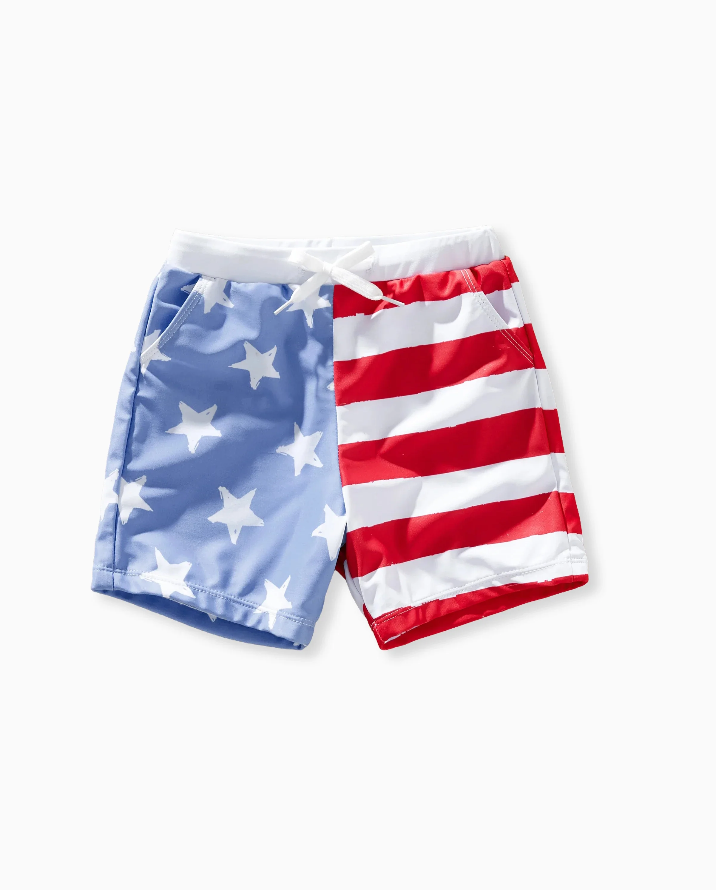 Toddler Boy Independence Day 4th of July Patriotic Swimwear Stars Stripes Board Shorts Blue - Image 7