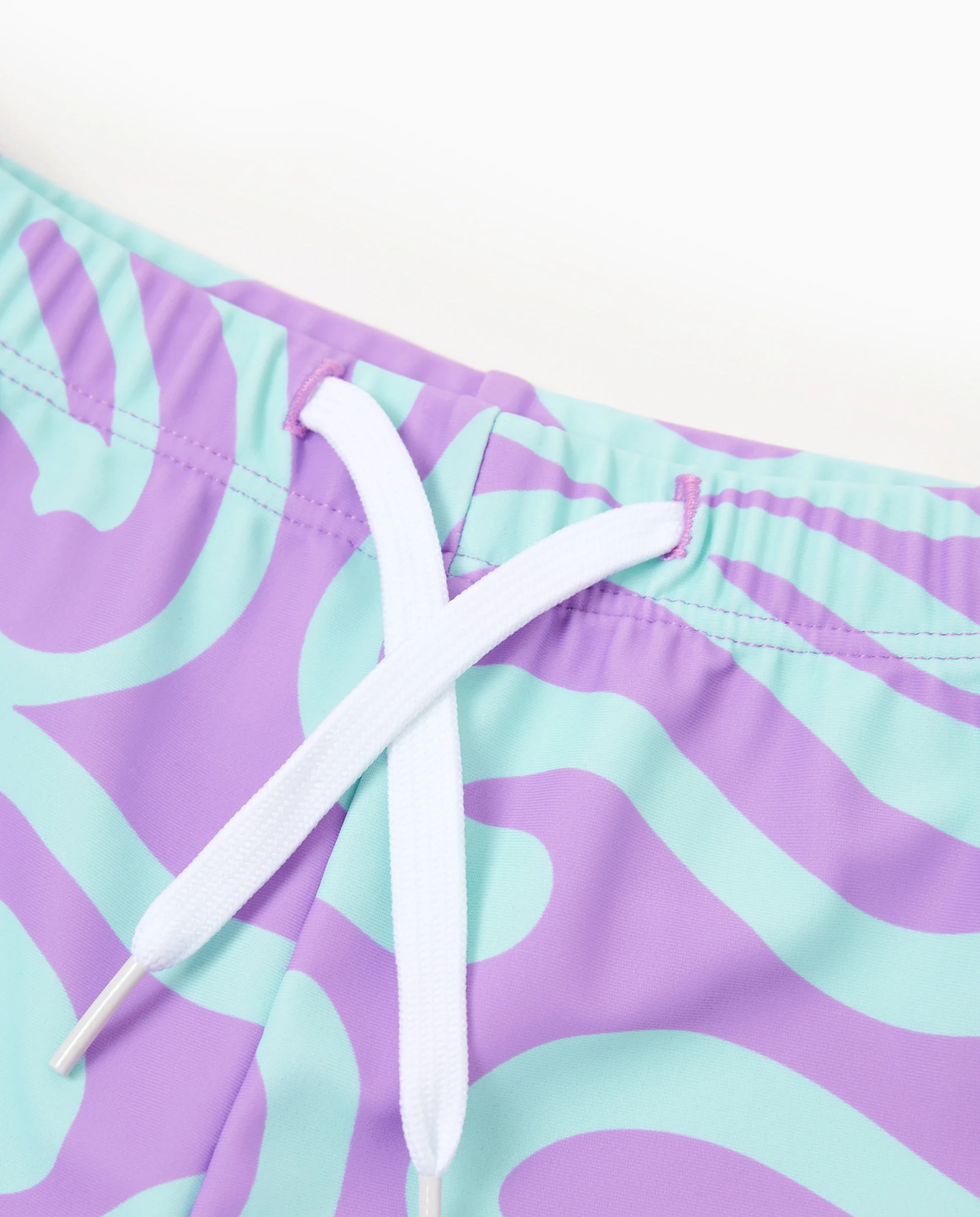 Toddler Boy Trendy Purple & Blue Wave Print Swim Trunks Purple - Image 5