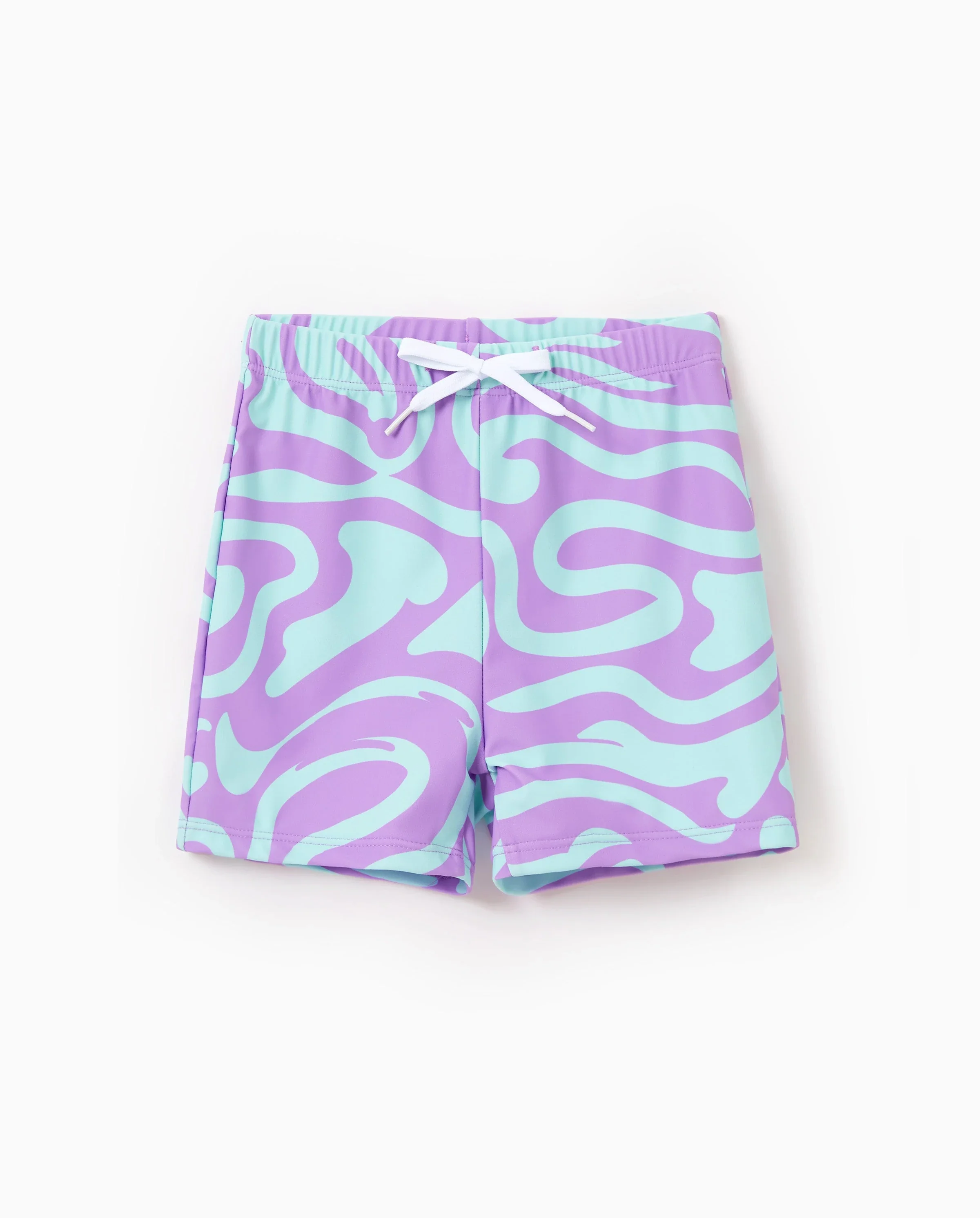 Toddler Boy Trendy Purple & Blue Wave Print Swim Trunks Purple - Image 7