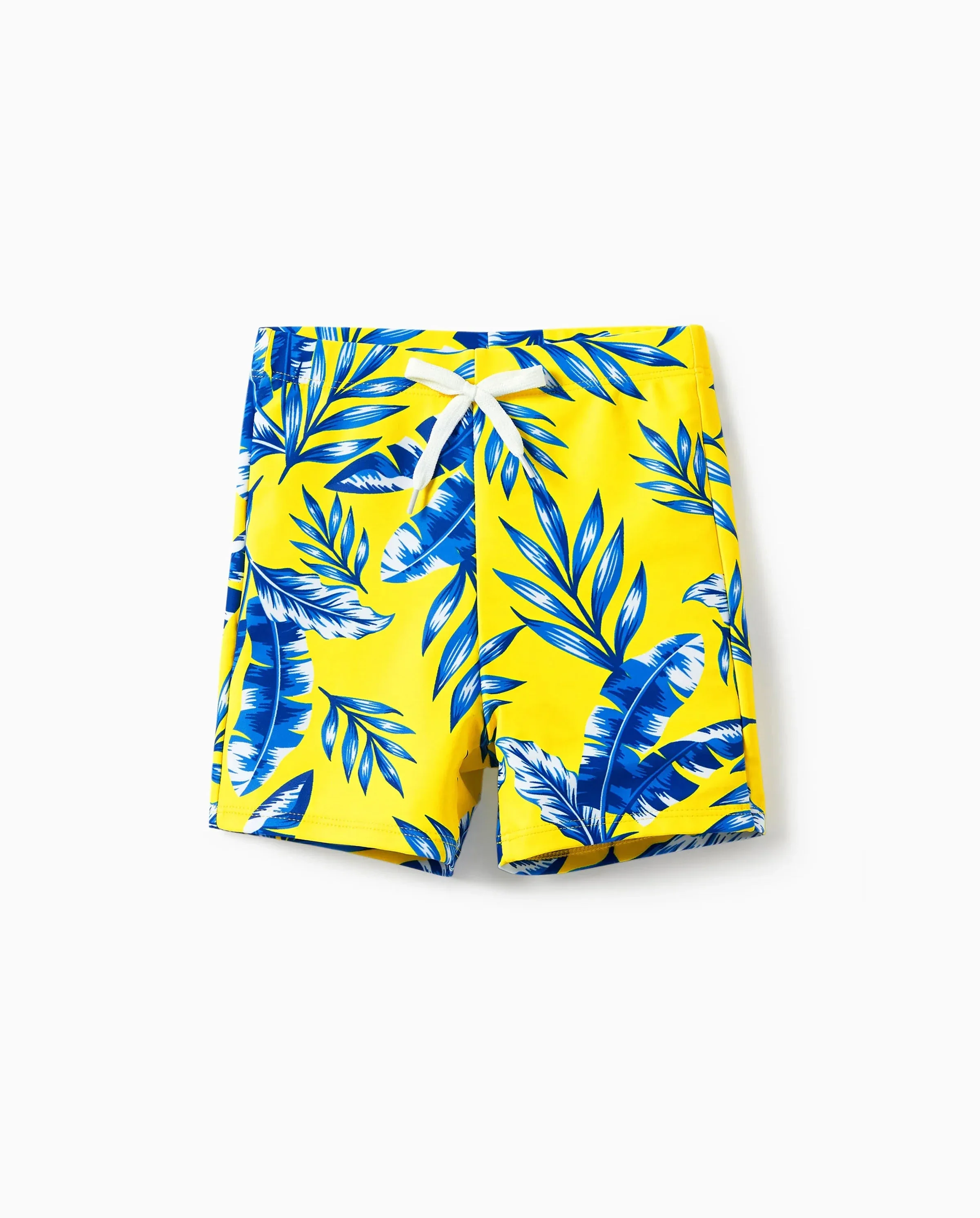Toddler Boy Yellow Leaf Print Swim Trunks Yellow - Image 7