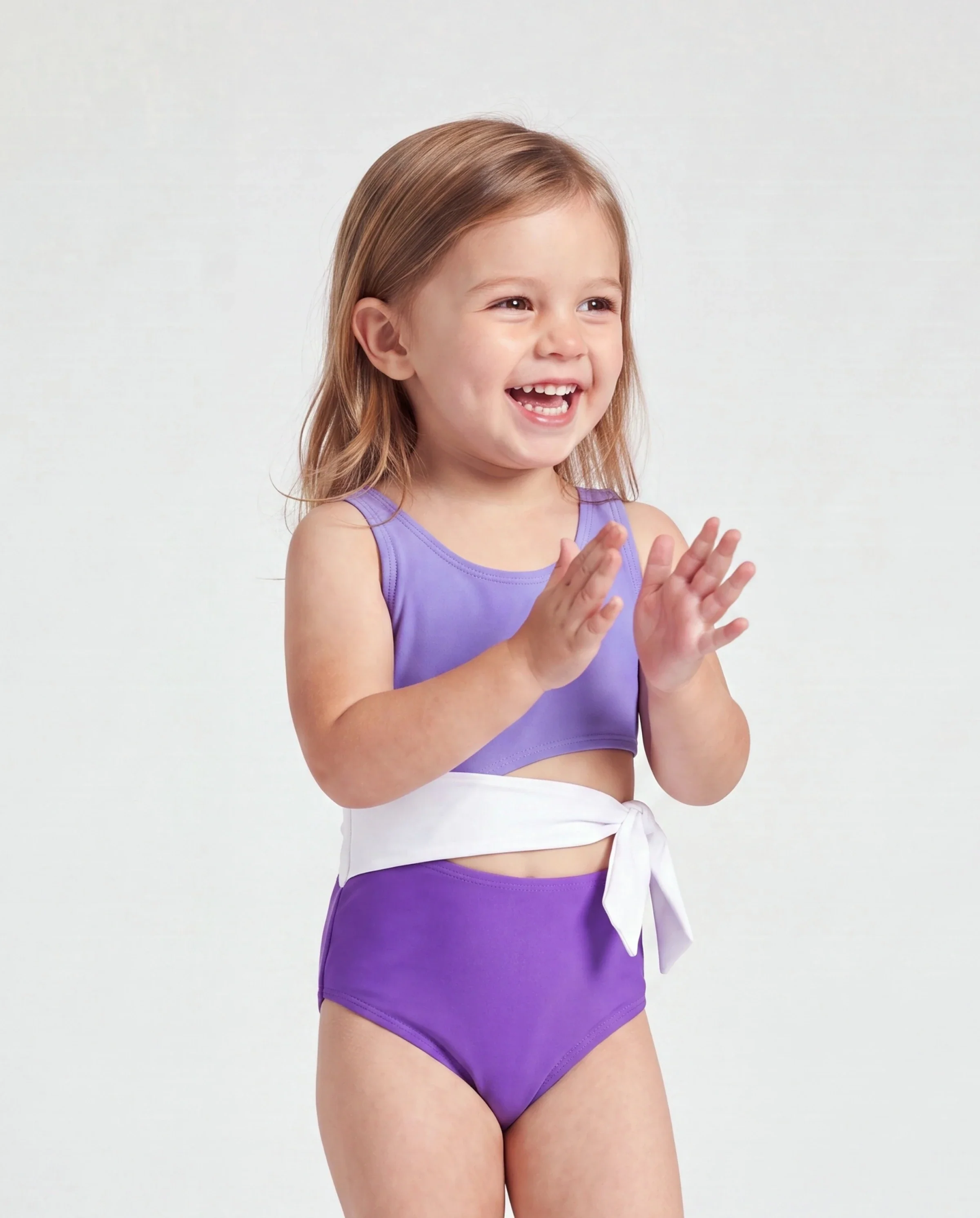 Toddler Girl Color-block Side Knot One-Piece Swimsuit (Quick-Dry) ColorBlock - Image 2