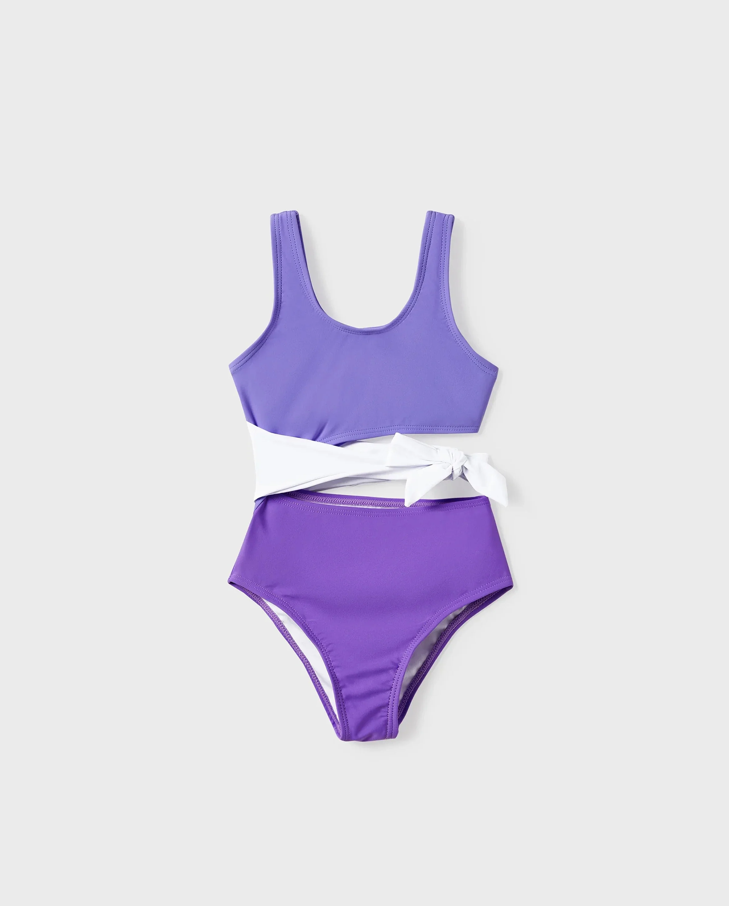 Toddler Girl Color-block Side Knot One-Piece Swimsuit (Quick-Dry) ColorBlock - Image 7