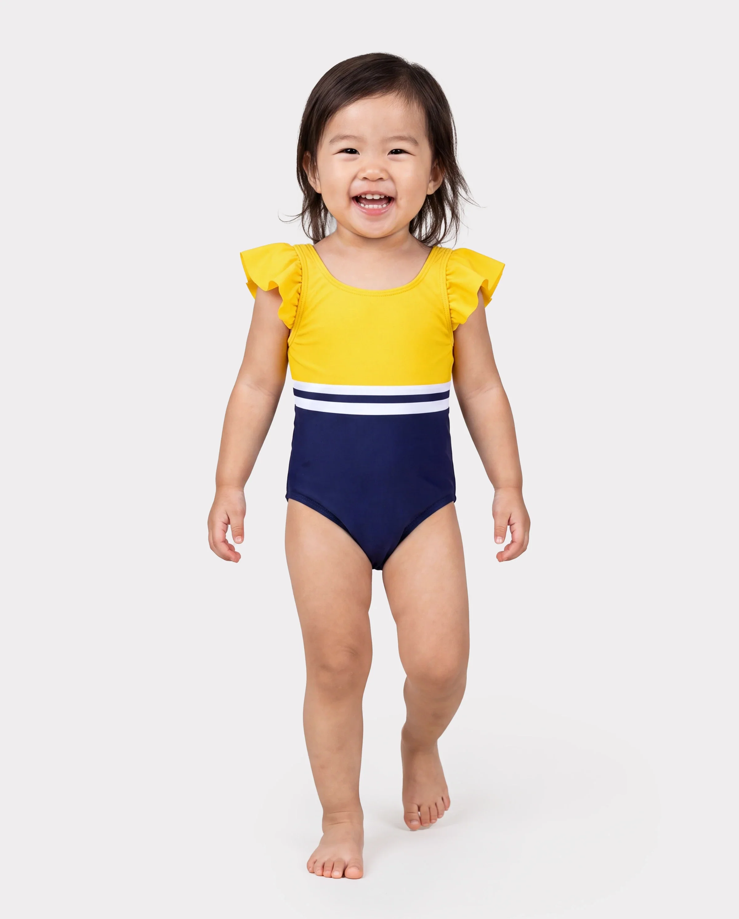 Toddler Girl Stripe & Colorblock Spliced One Piece Swimsuit ColorBlock