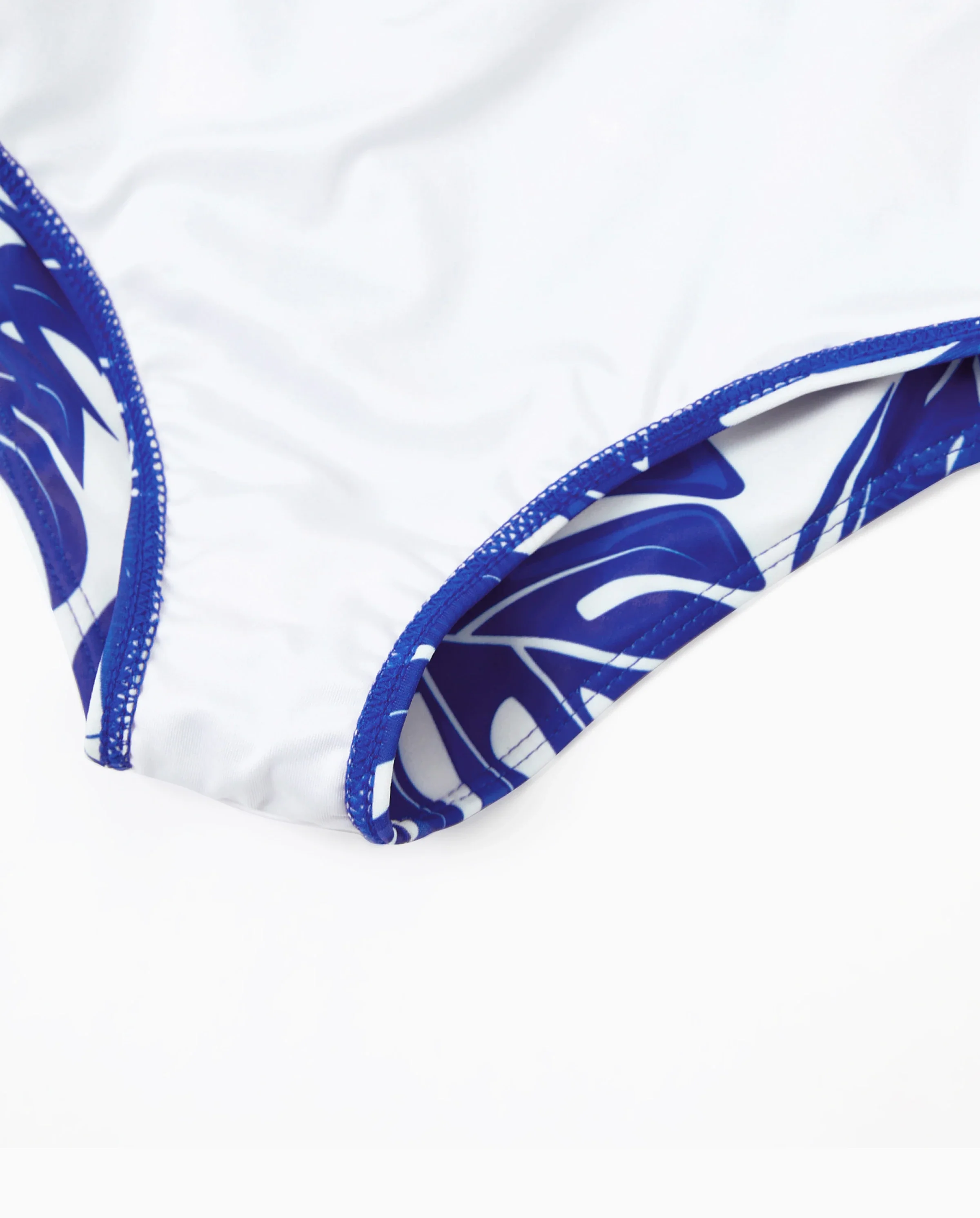 Toddler Girl Tropical Leaf Print Hollow-out Crisscross Straps One-piece Swimsuit Blue - Image 6