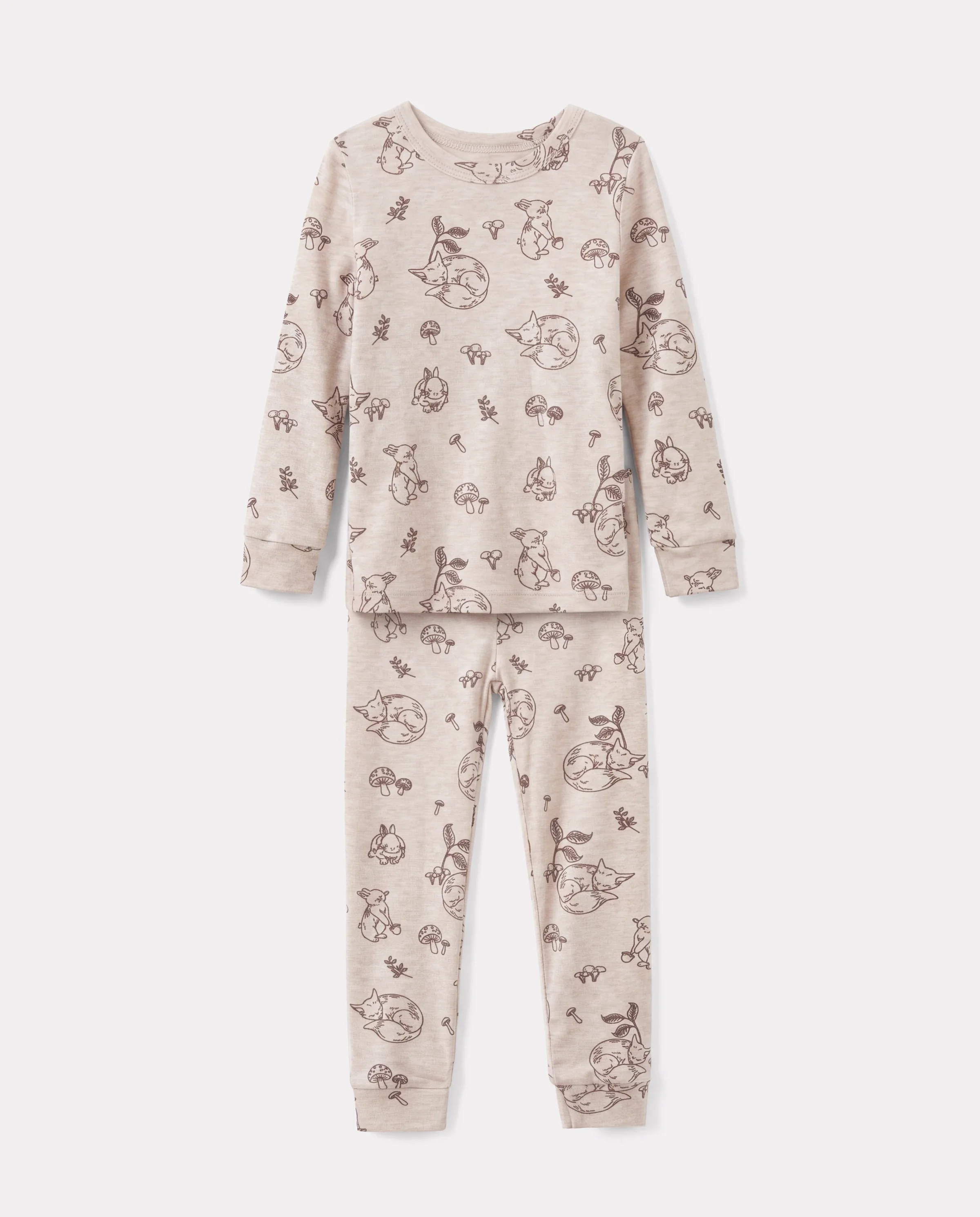 Toddler / Kids 2-piece Pajamas With Animal Print ( Snug-Fitting ) Apricot - Image 7