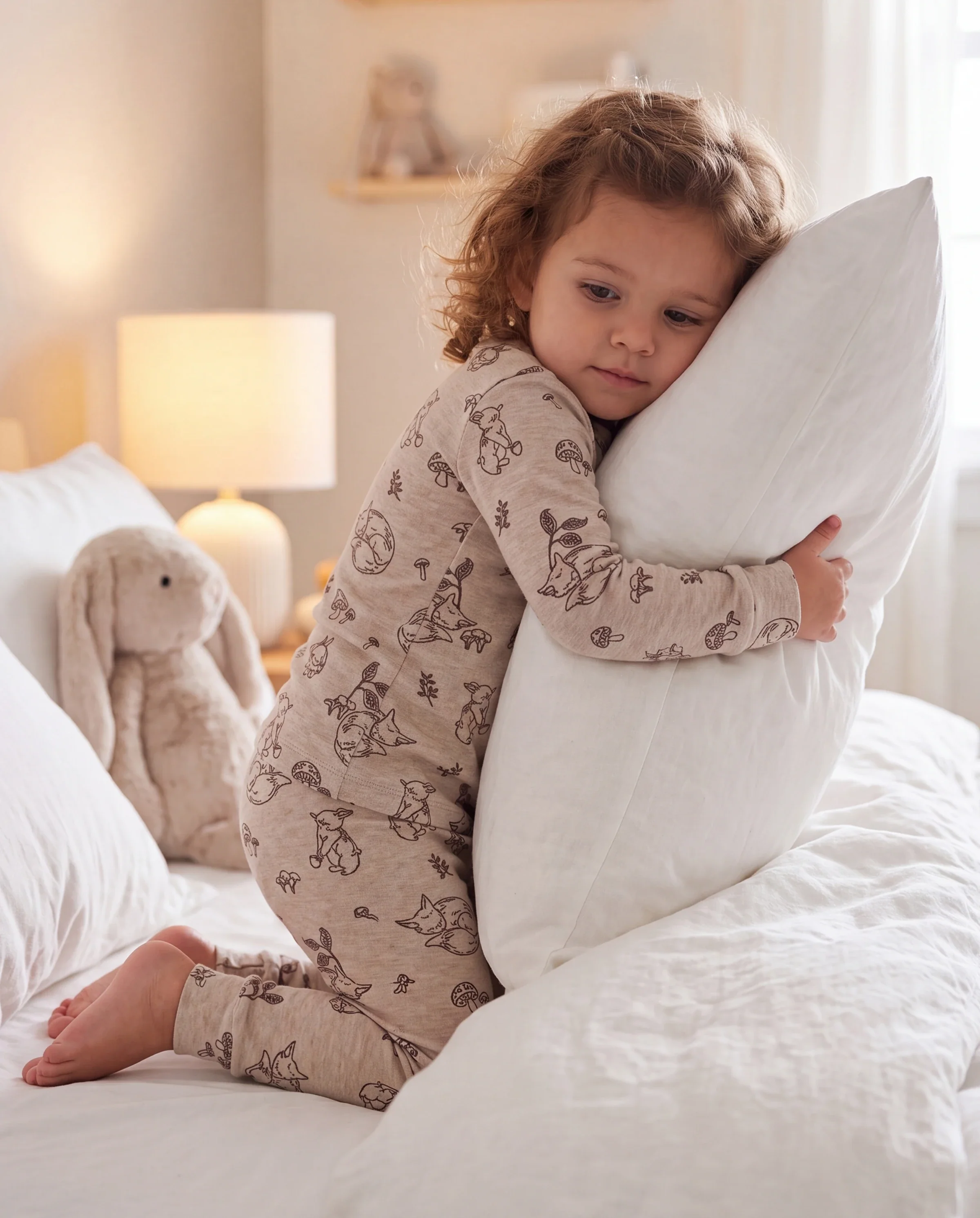 Toddler / Kids 2-piece Pajamas With Animal Print ( Snug-Fitting ) Apricot - Image 8