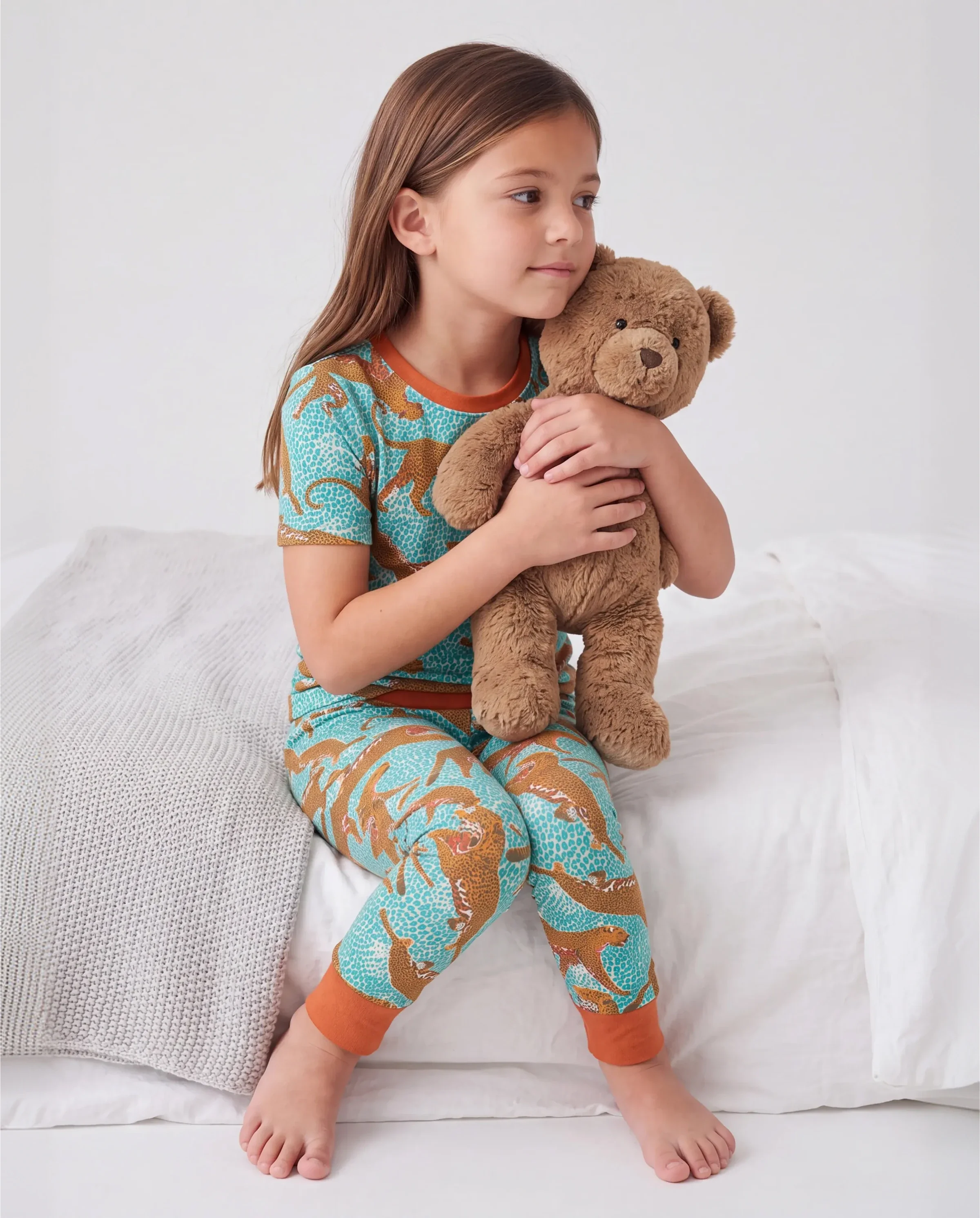 Toddler / Kids Christmas / Halloween Pajamas 3-Piece Bamboo Pajama Set 2-in-1 Look for 4 Seasons (Snug-Fitting) Green - Image 4
