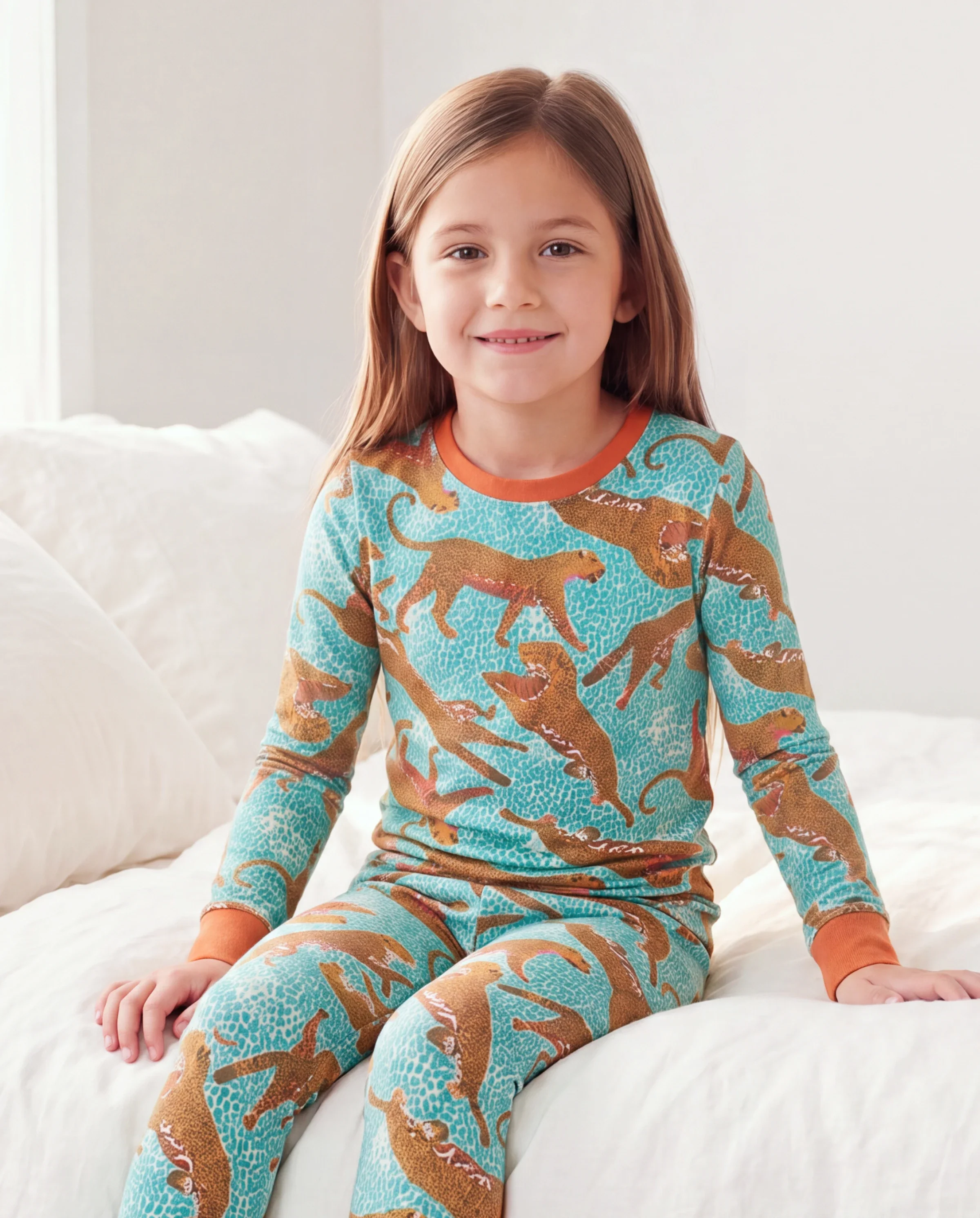 Toddler / Kids Christmas / Halloween Pajamas 3-Piece Bamboo Pajama Set 2-in-1 Look for 4 Seasons (Snug-Fitting) Green - Image 5
