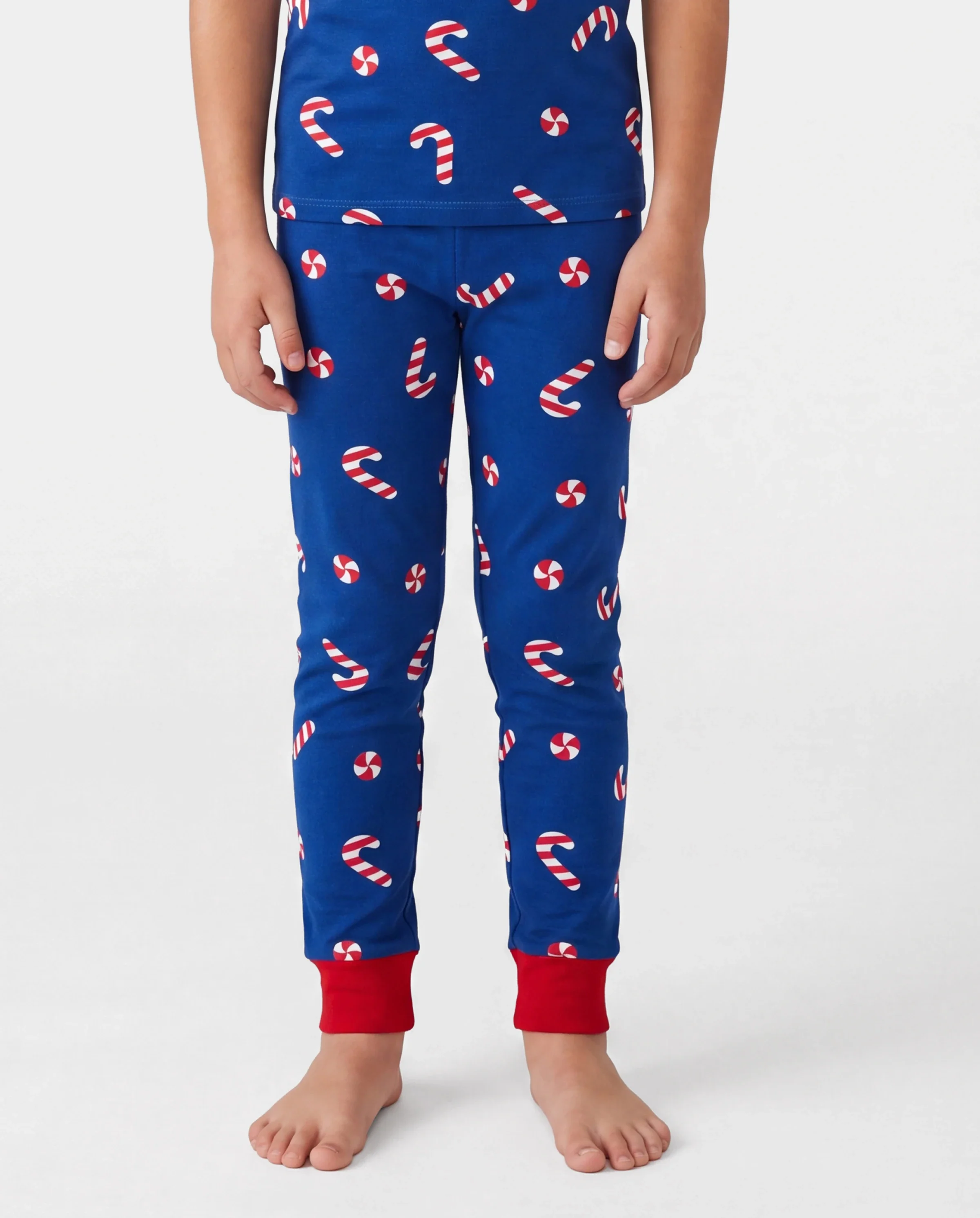 Toddler / Kids Christmas / Halloween PJS for Boys 3-Piece Bamboo Pajama Set 2-in-1 Look for 4 Seasons (Snug-Fitting) Deep Blue - Image 4