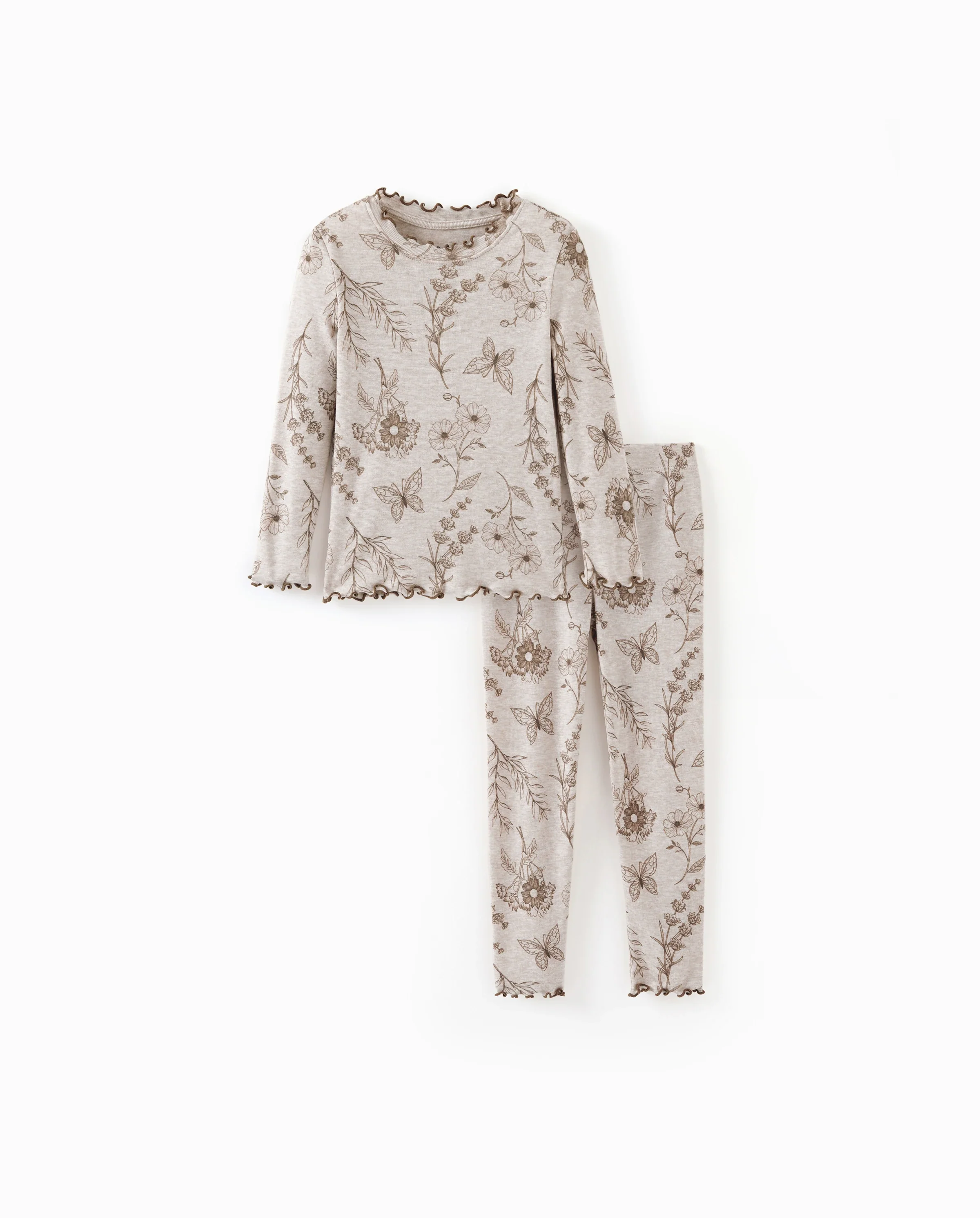 Toddler / Kids Pajamas 2-piece Pajama Set with Soft Tencel Lyocell Wool Blend (Snug-Fitting ) Apricot - Image 6