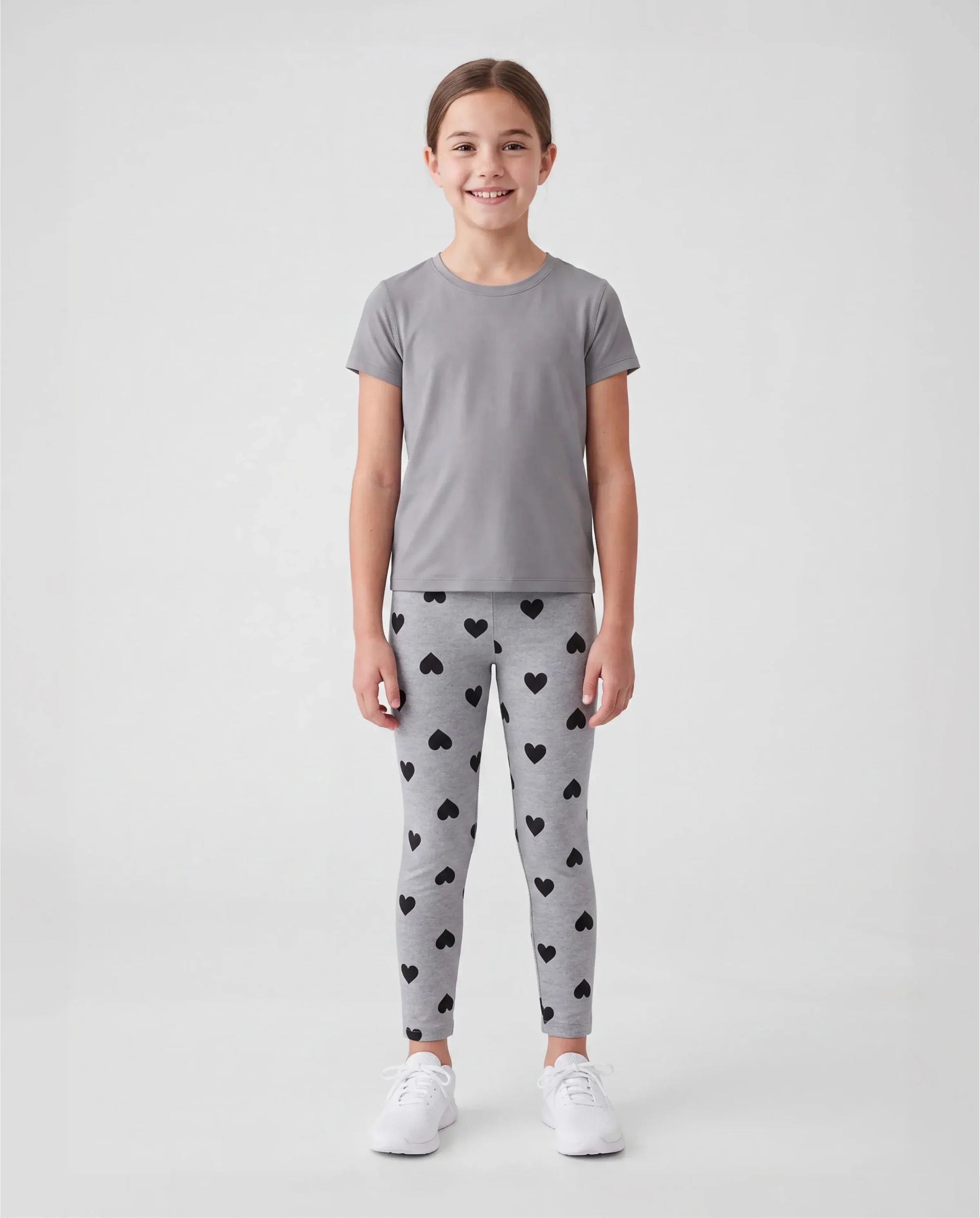 Toddler/Kid Girl Elasticized Leggings Flecked Grey - Image 3