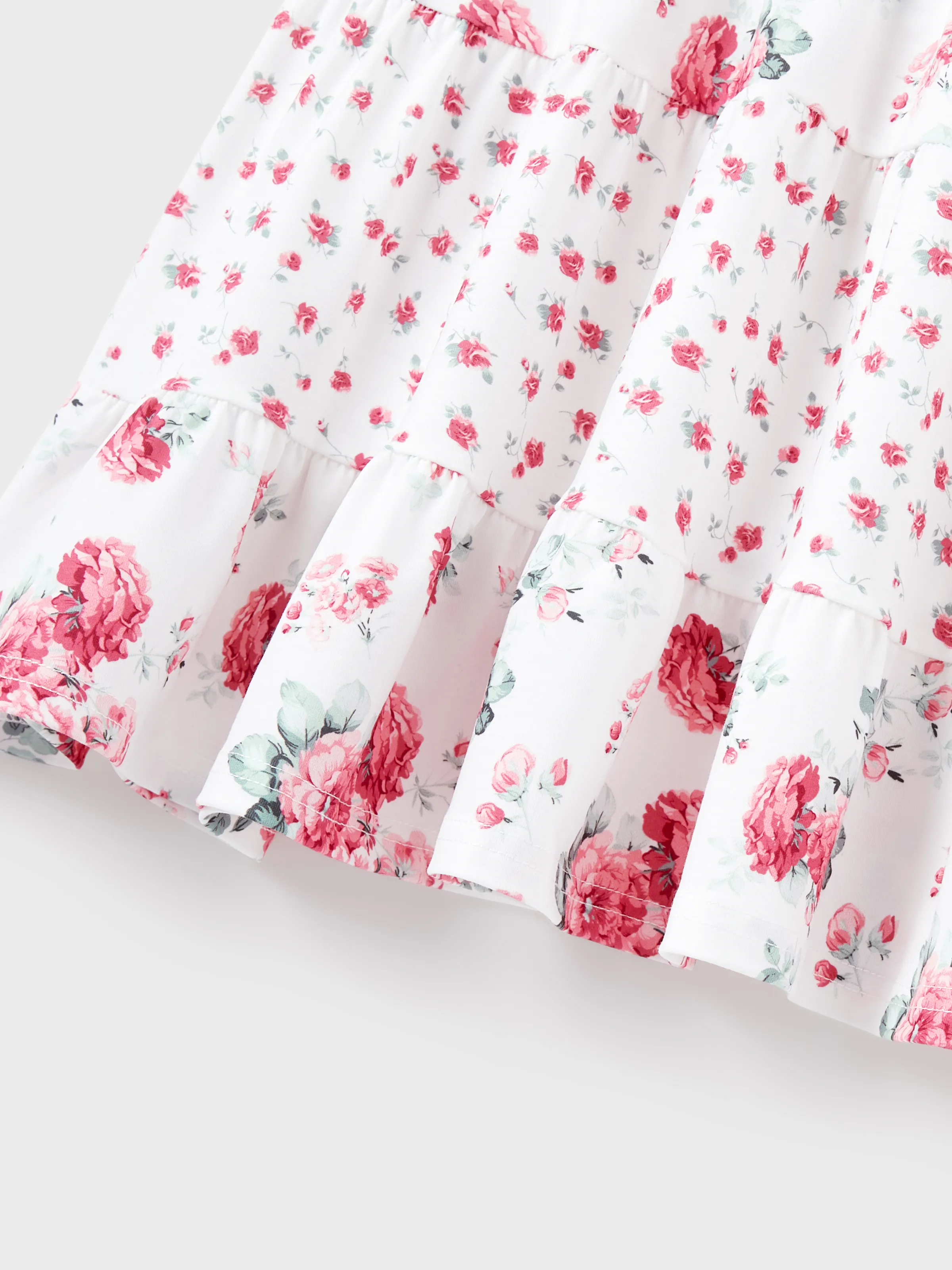 Toddler/Kid Girl Flower Print Hollow out Knot Dress Pink - Image 6